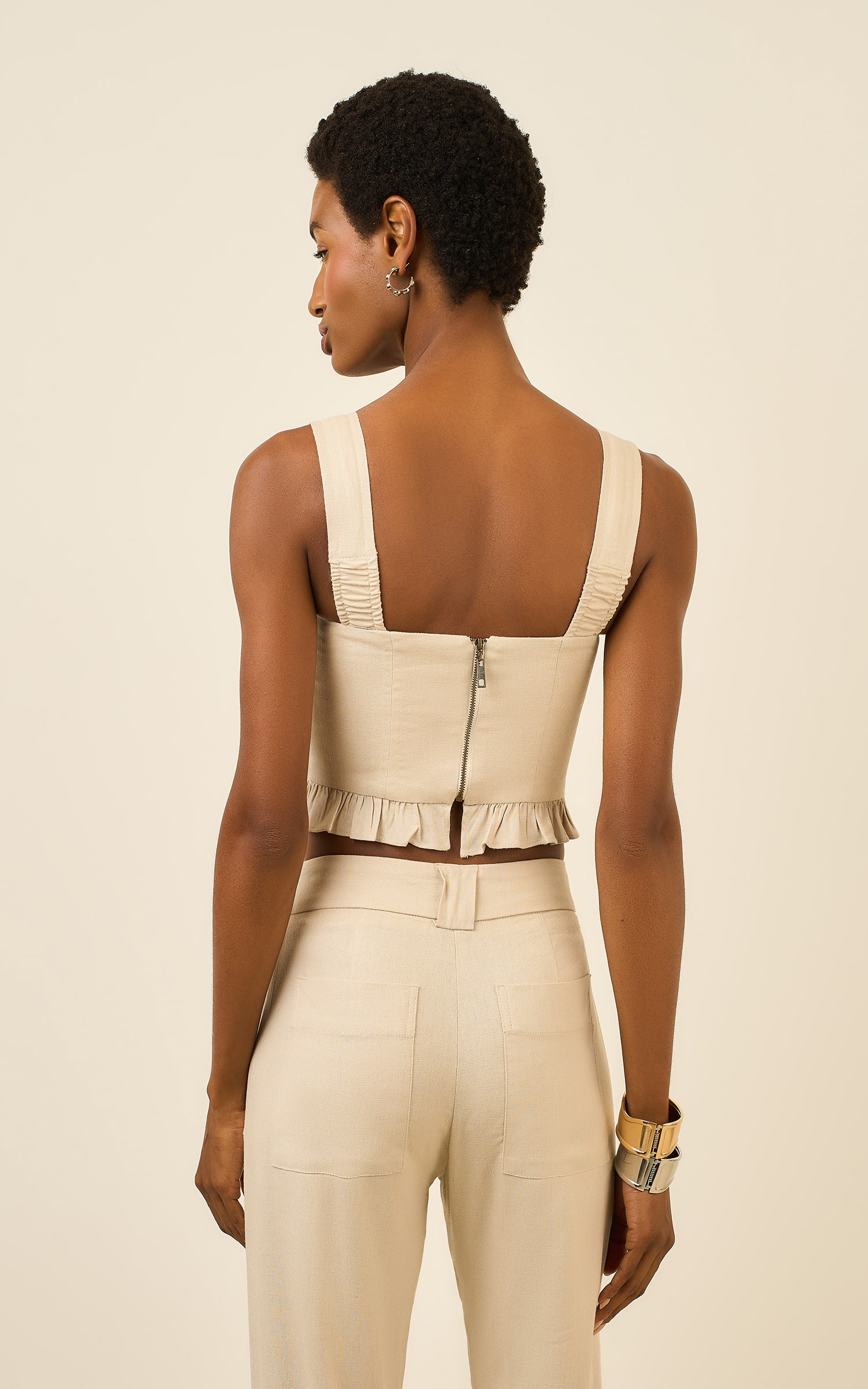 Cropped Recortes Soft Rafia