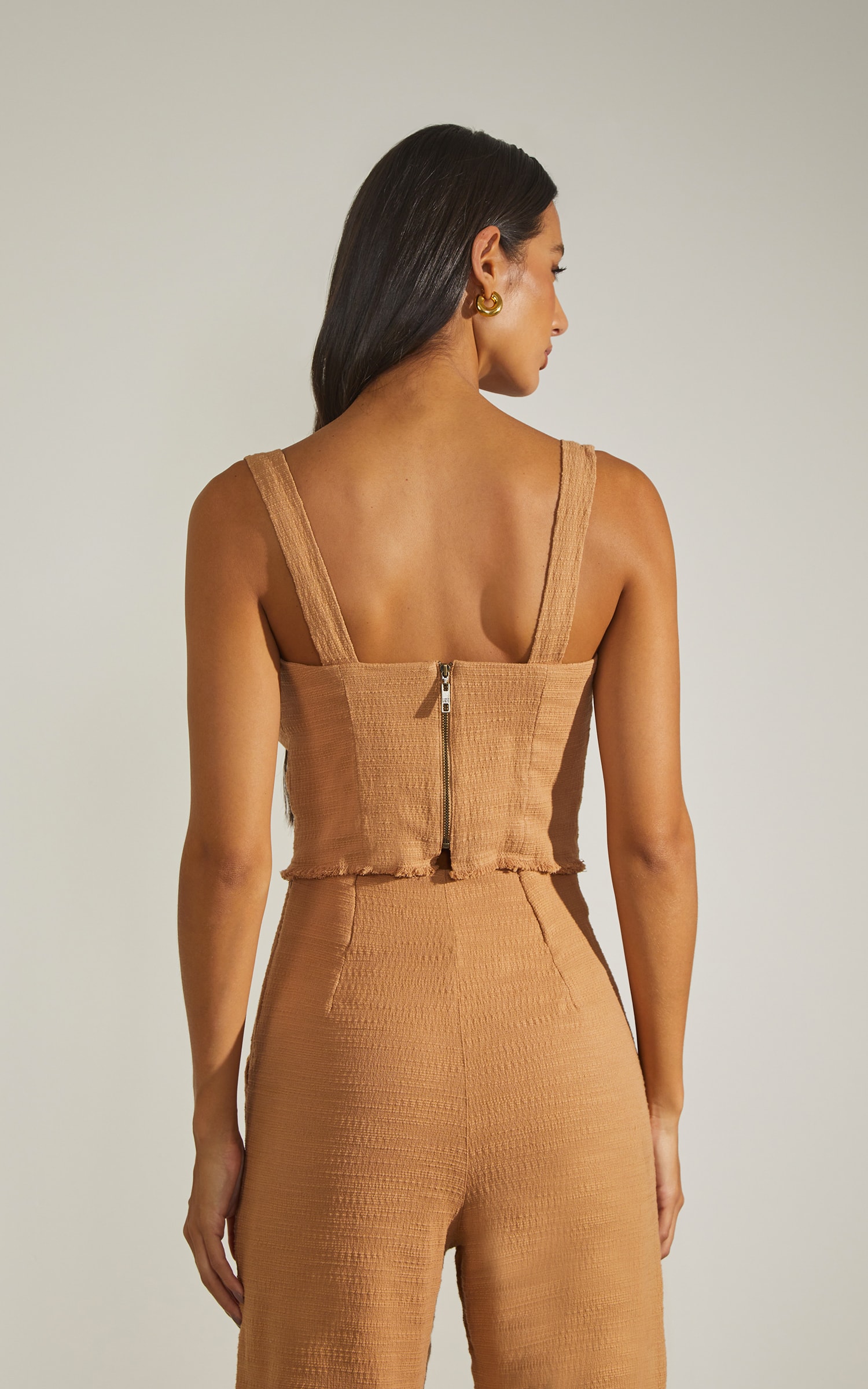 Cropped Riviera Meia Taça Caqui