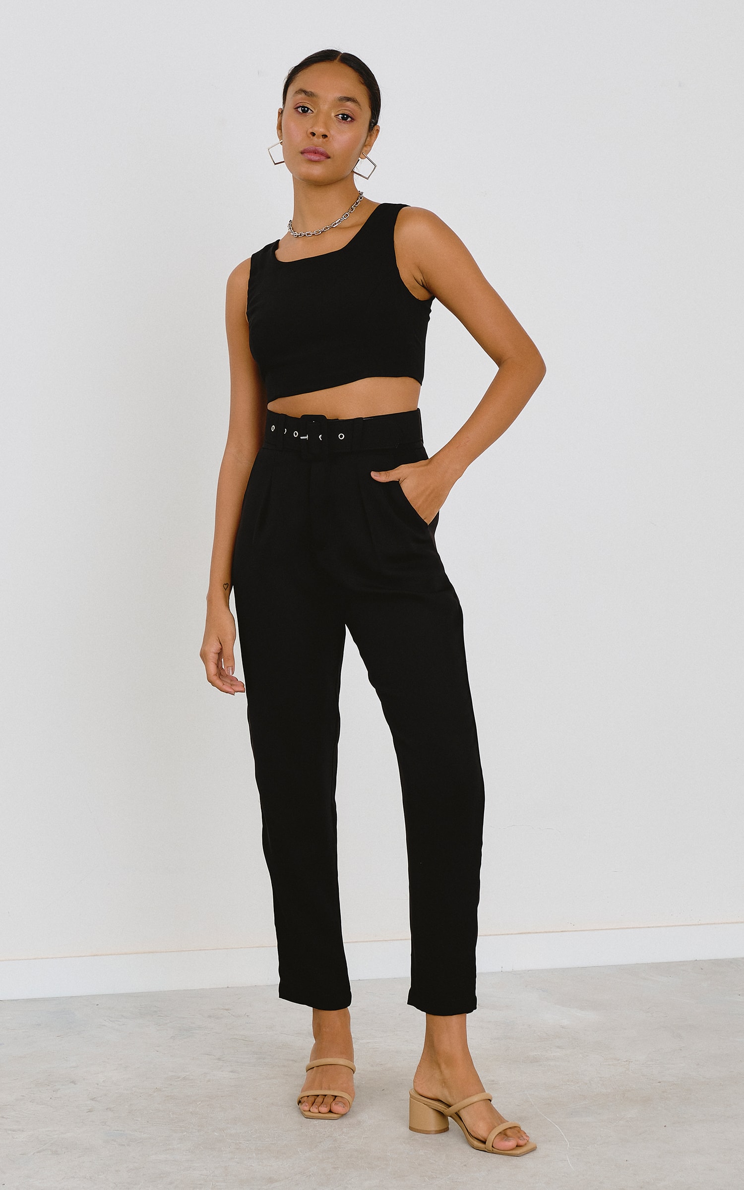 Cropped Slim Preto