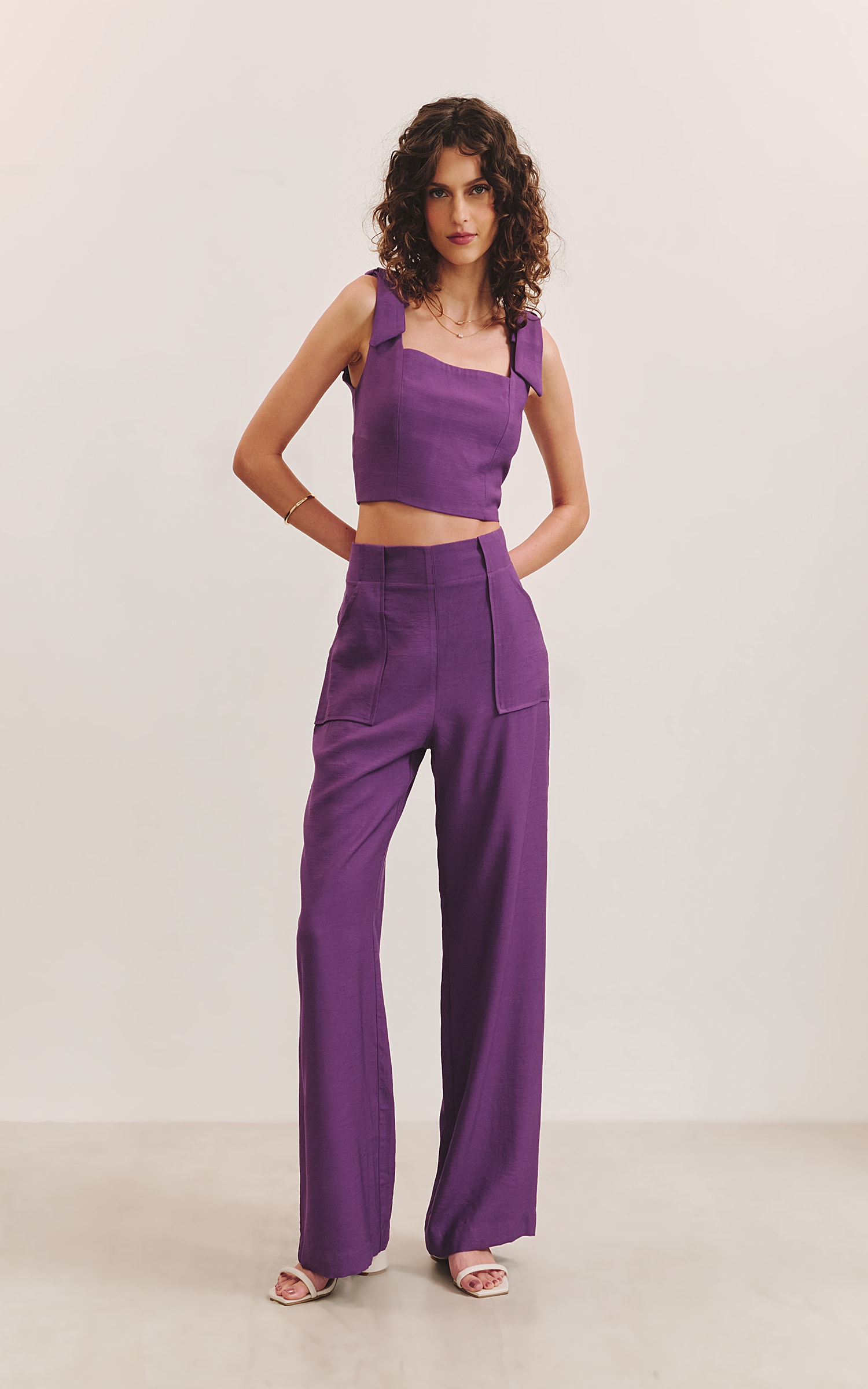 Cropped Sublime Detalhe Alça Roxo