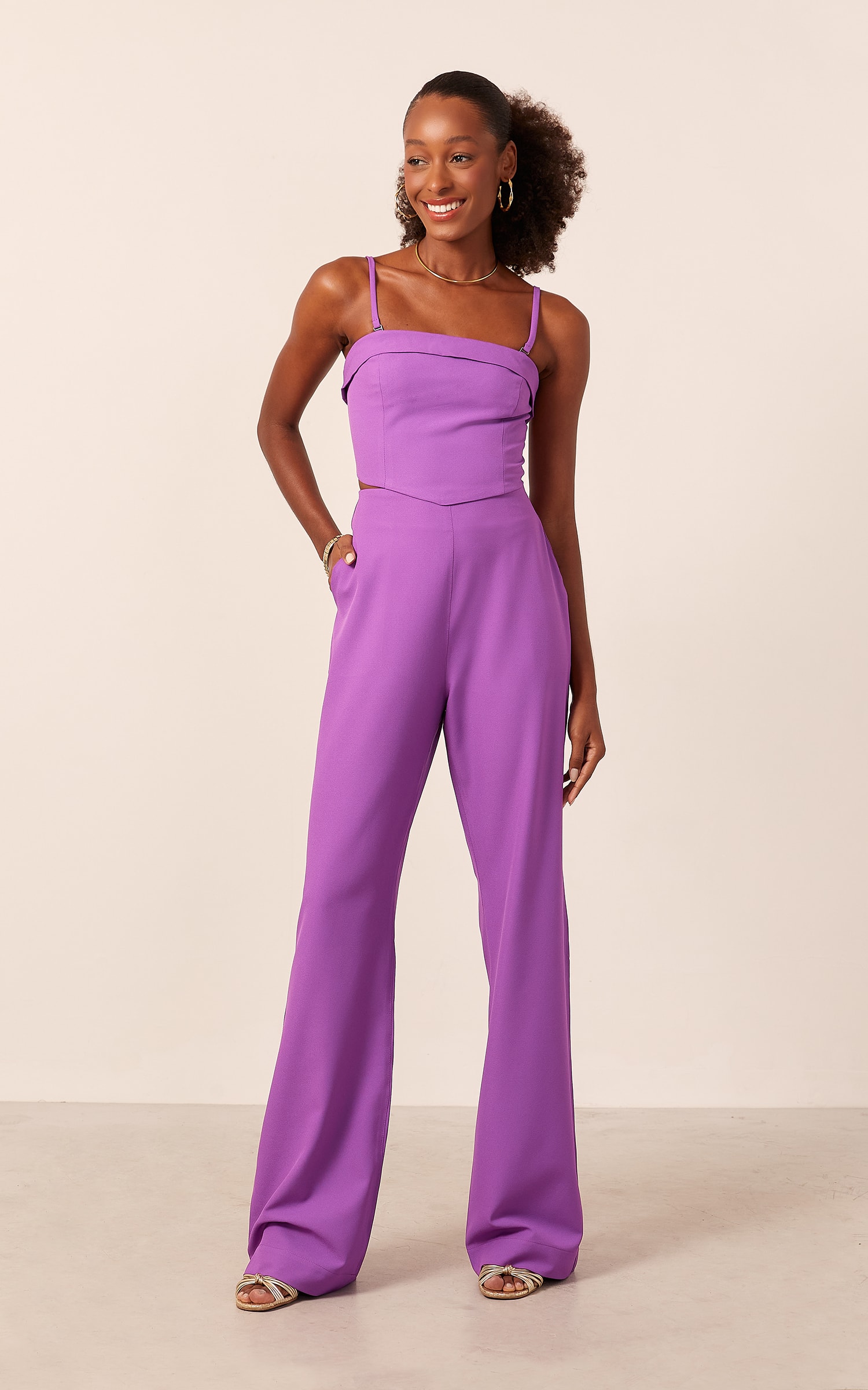 Cropped Sweet Detalhe Ponta Roxo