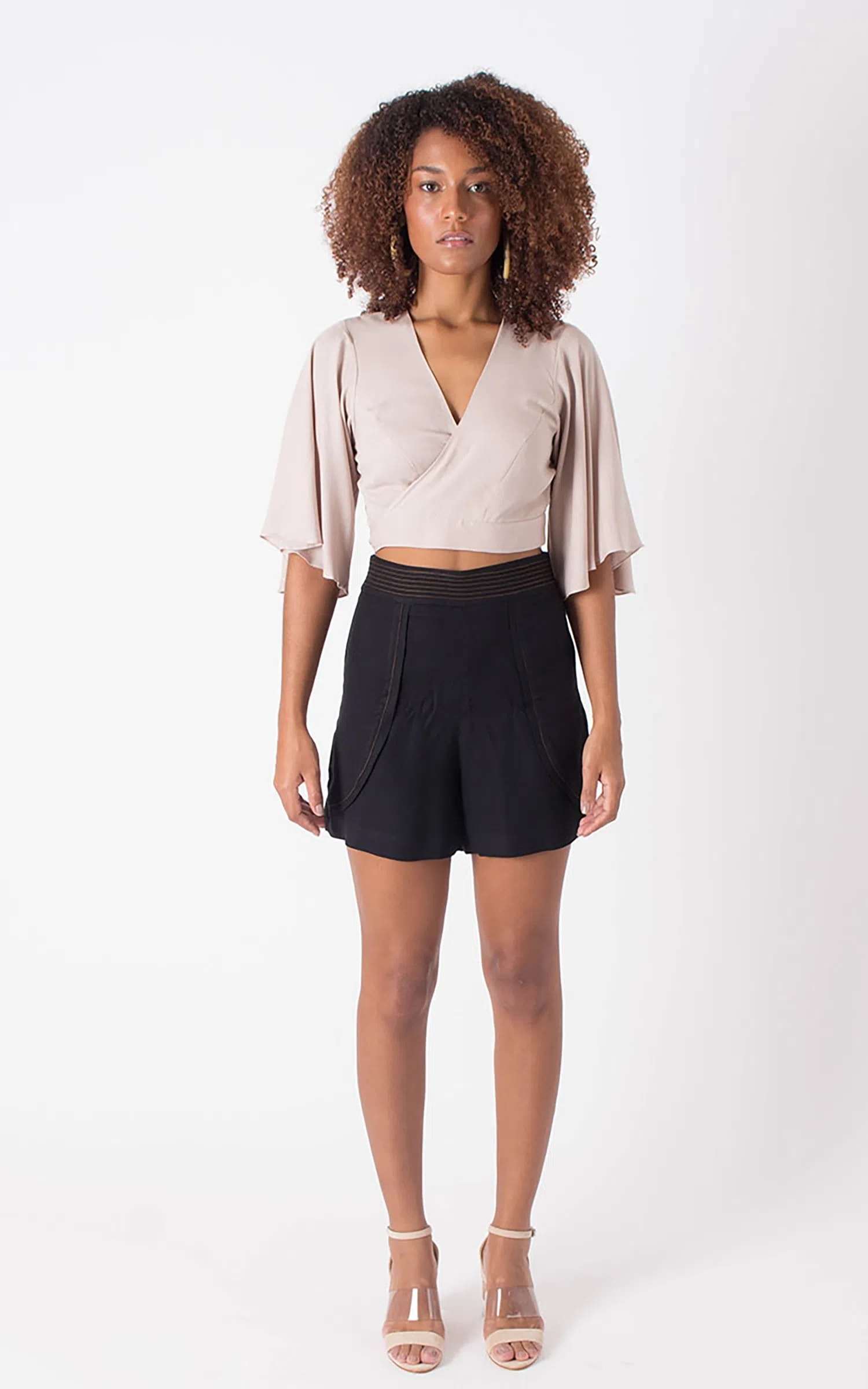Cropped Transpassado Kaki