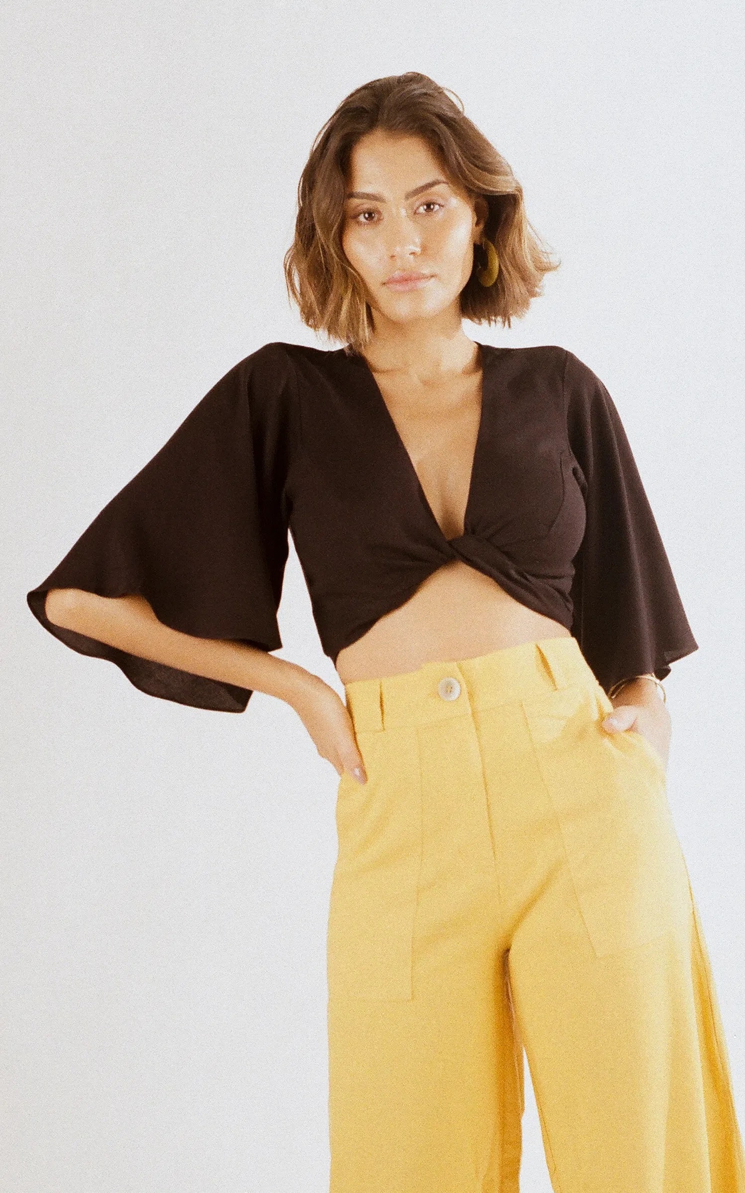 Cropped Transpassado Preto