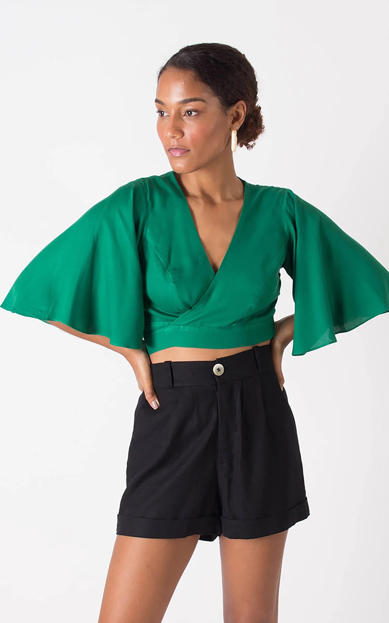 Cropped Transpassado Verde