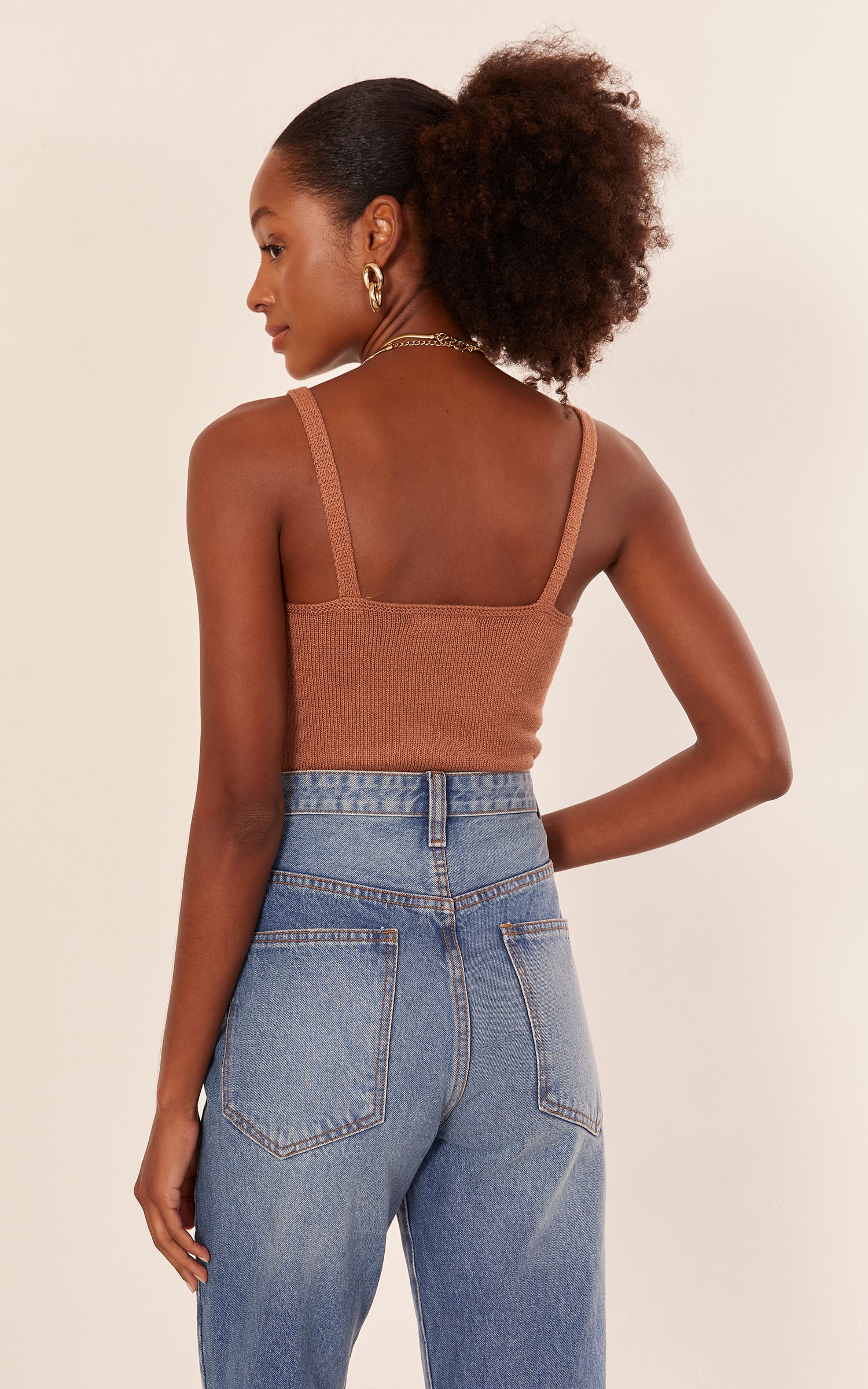 Cropped Tricot Basic Caramelo