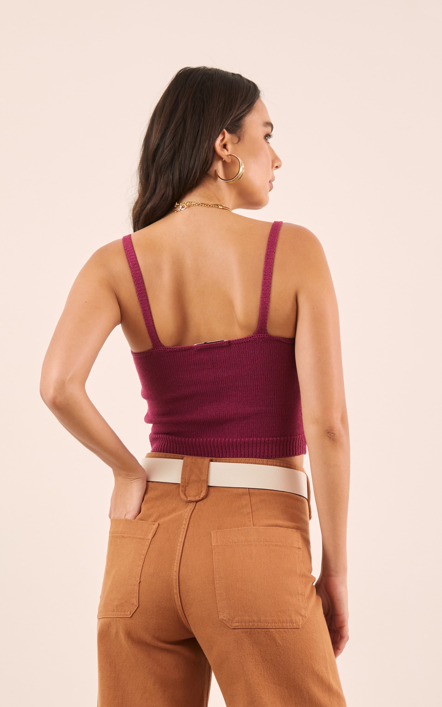 Cropped Tricot Basic Fúcsia