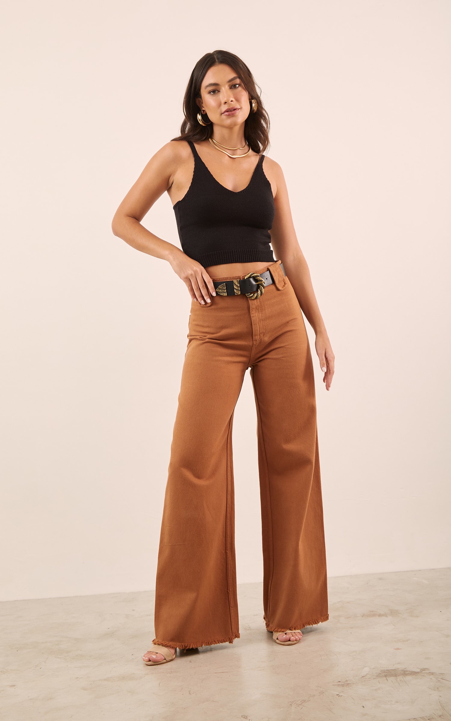 Cropped Tricot Basic Preto