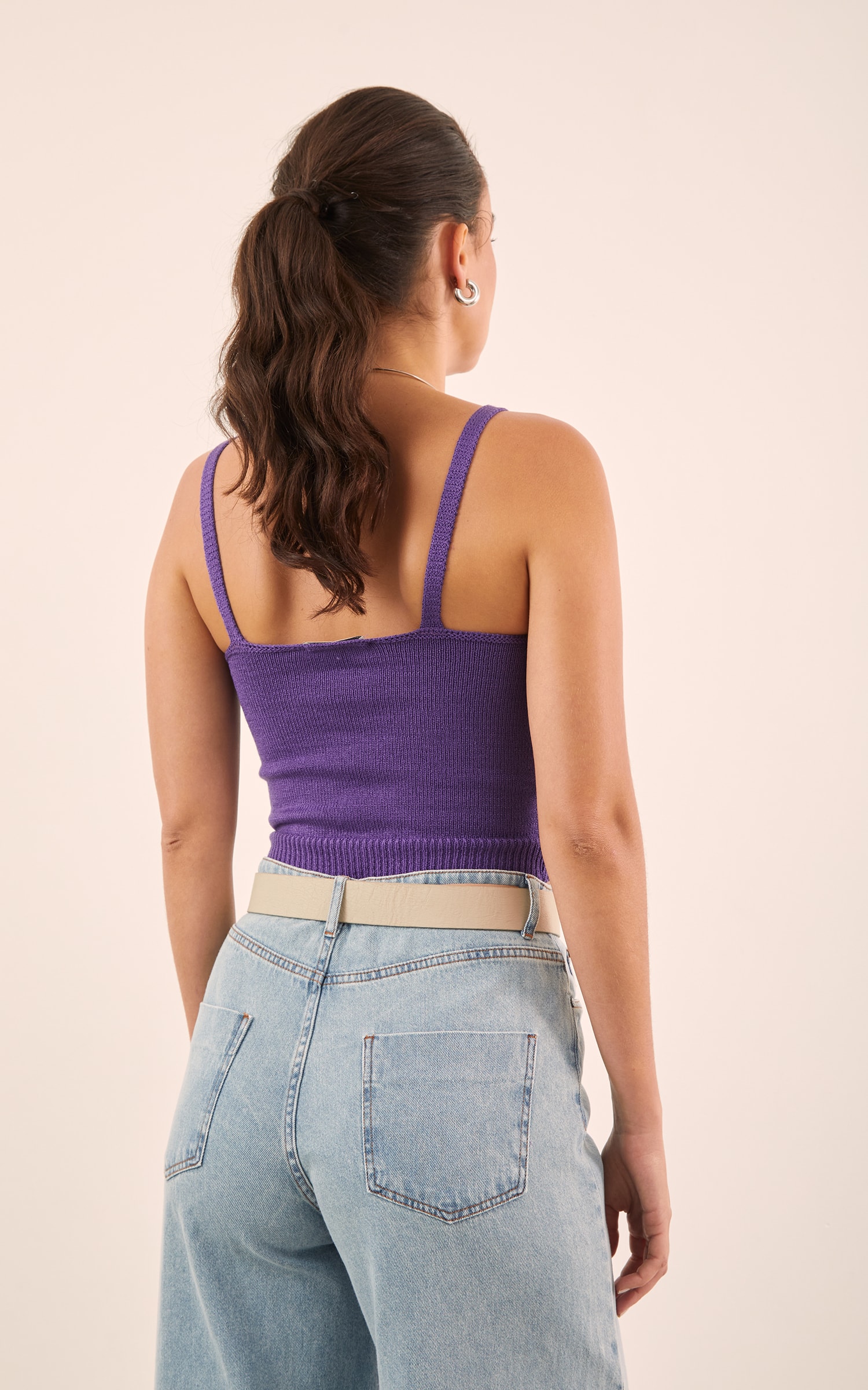 Cropped Tricot Basic Violeta