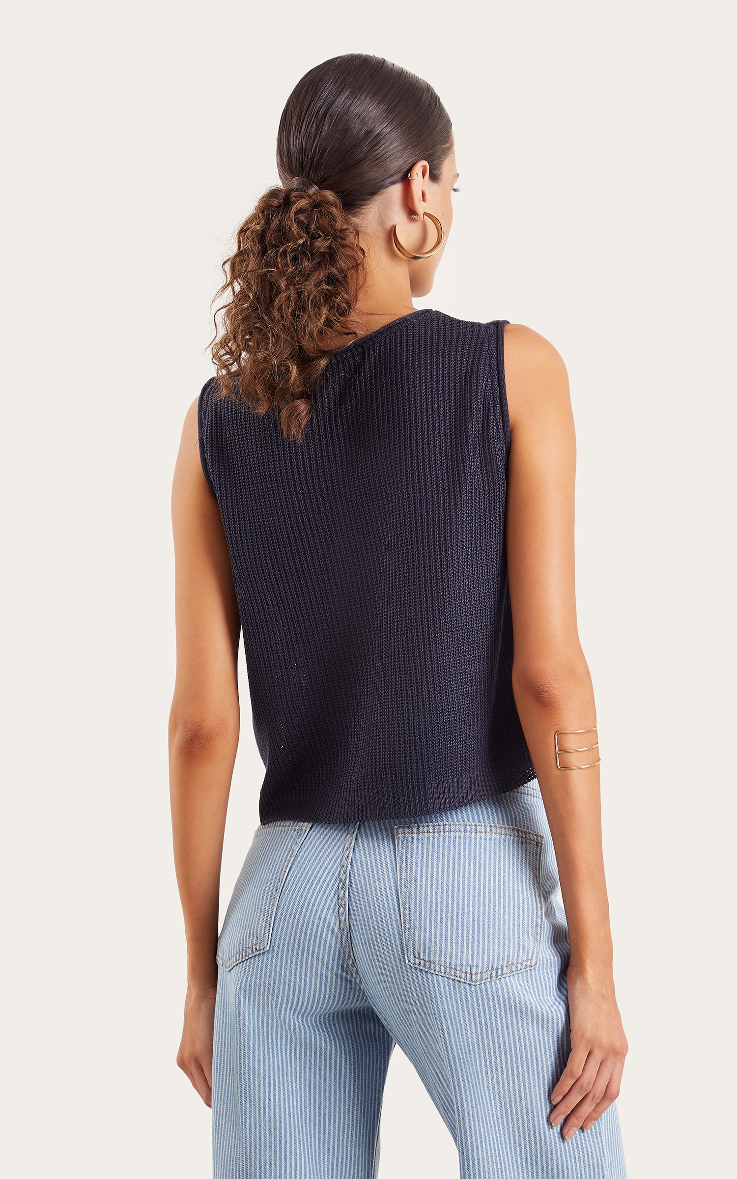 Cropped Tricot Básico Marinho