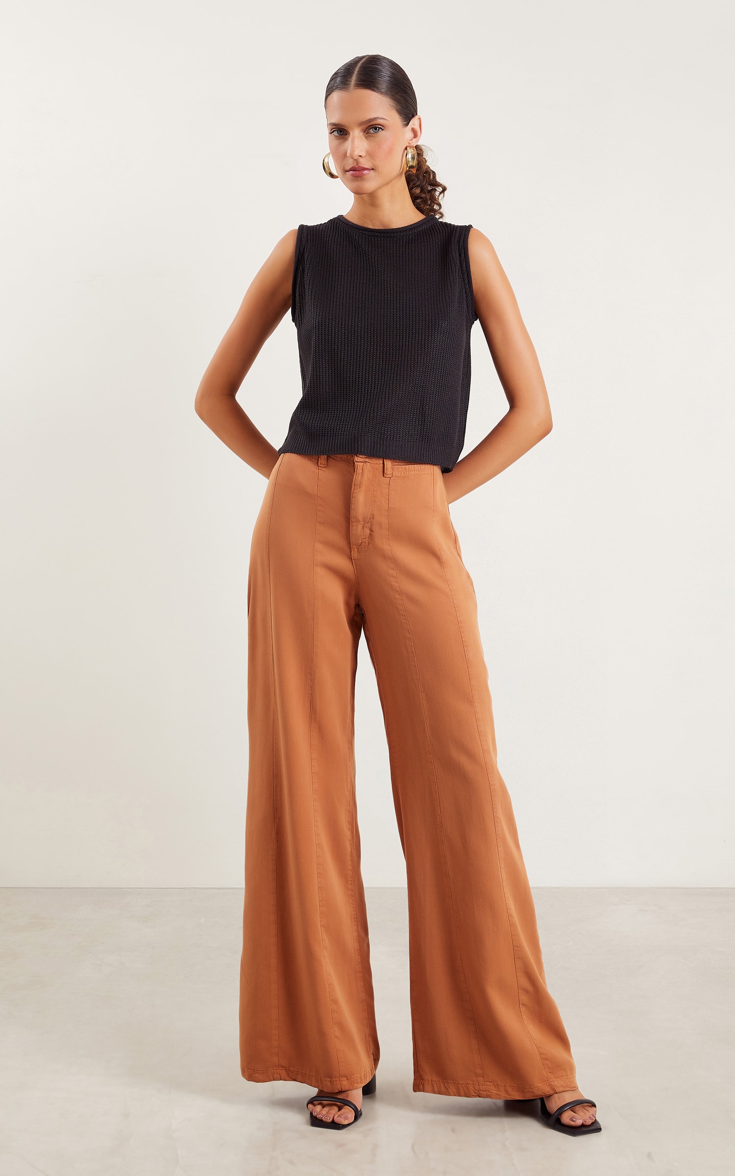 Cropped Tricot Básico Preto