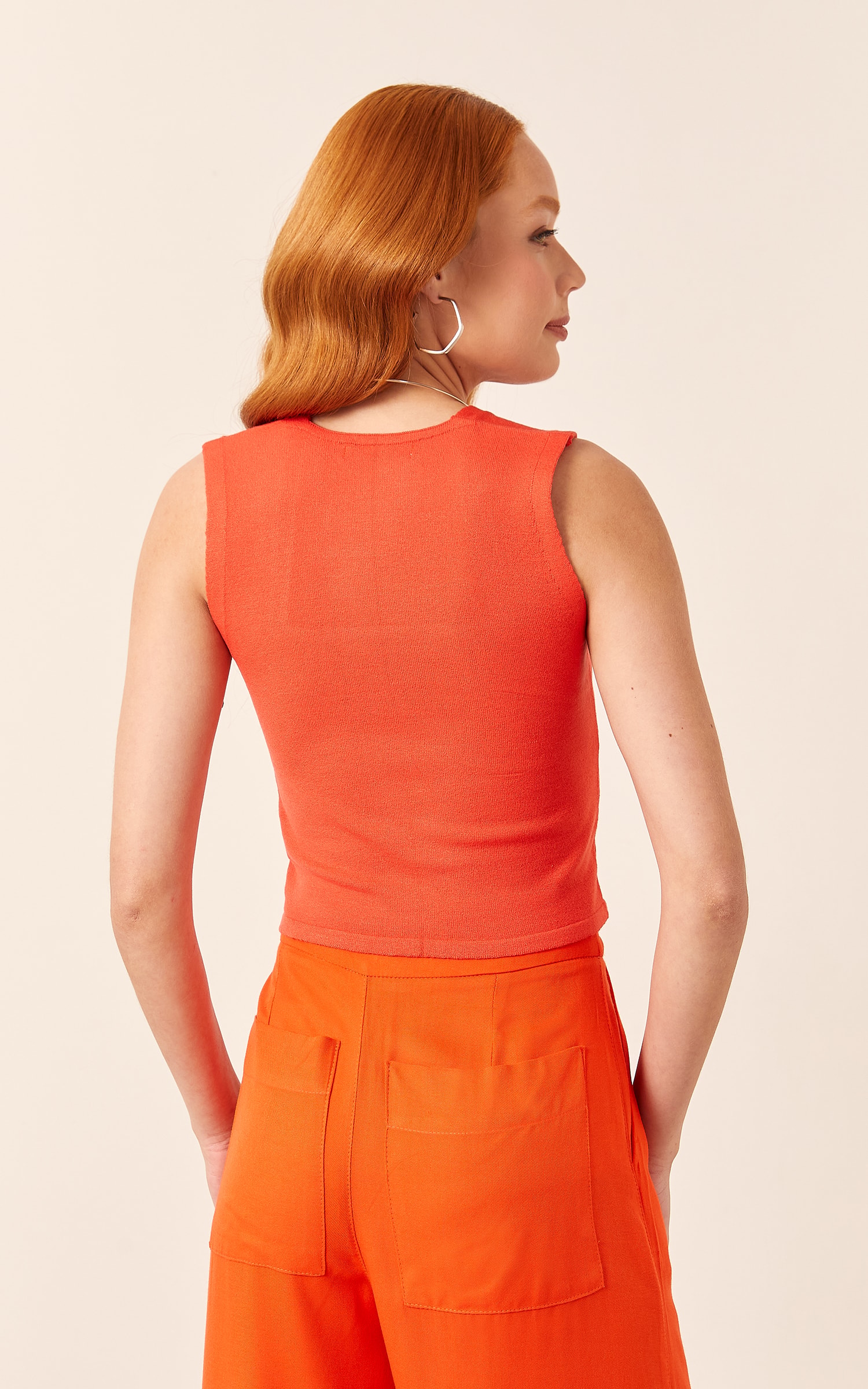 Cropped Tricot Decote Trapézio Pitanga