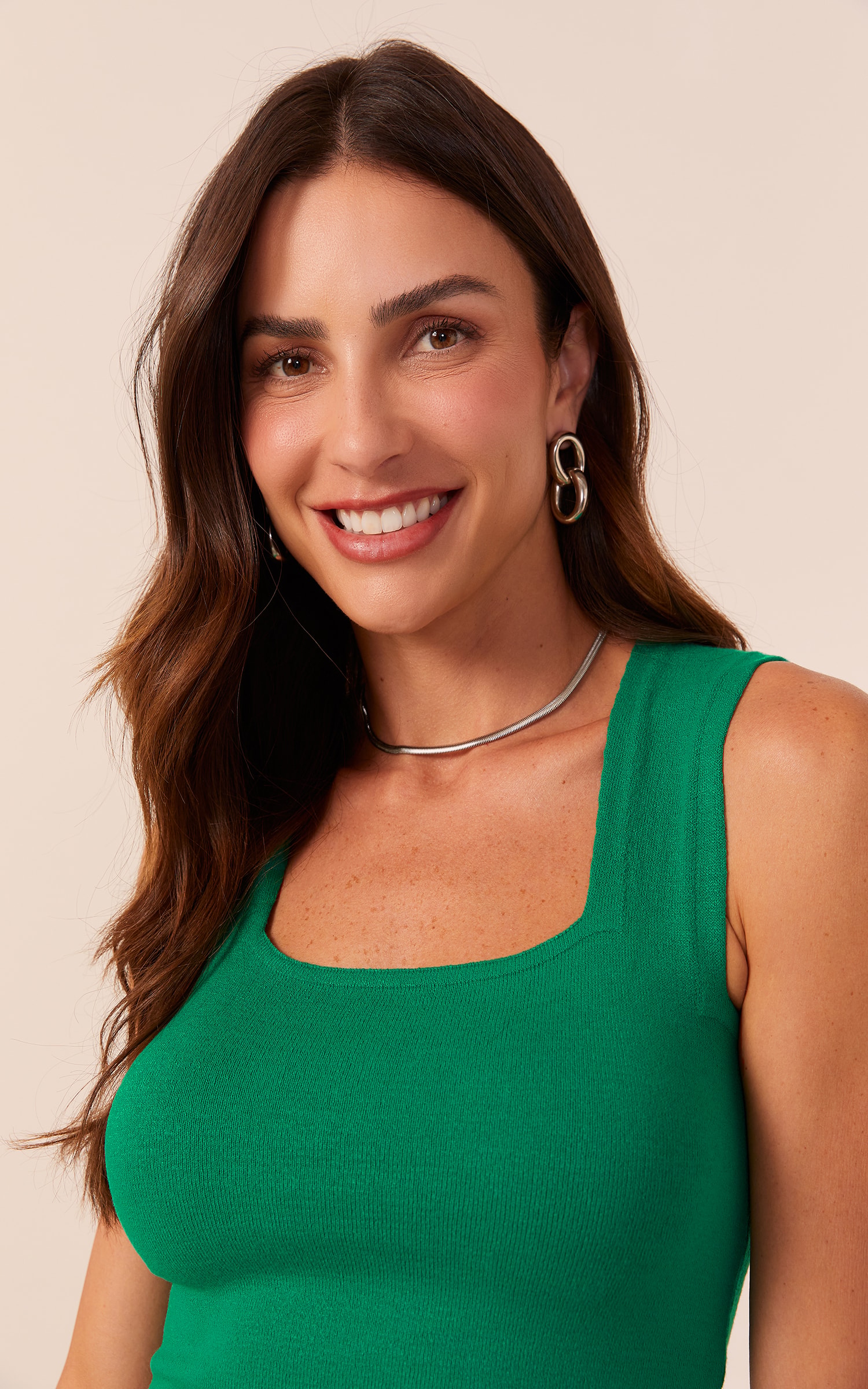 Cropped Tricot Decote Trapézio Verde Bandeira