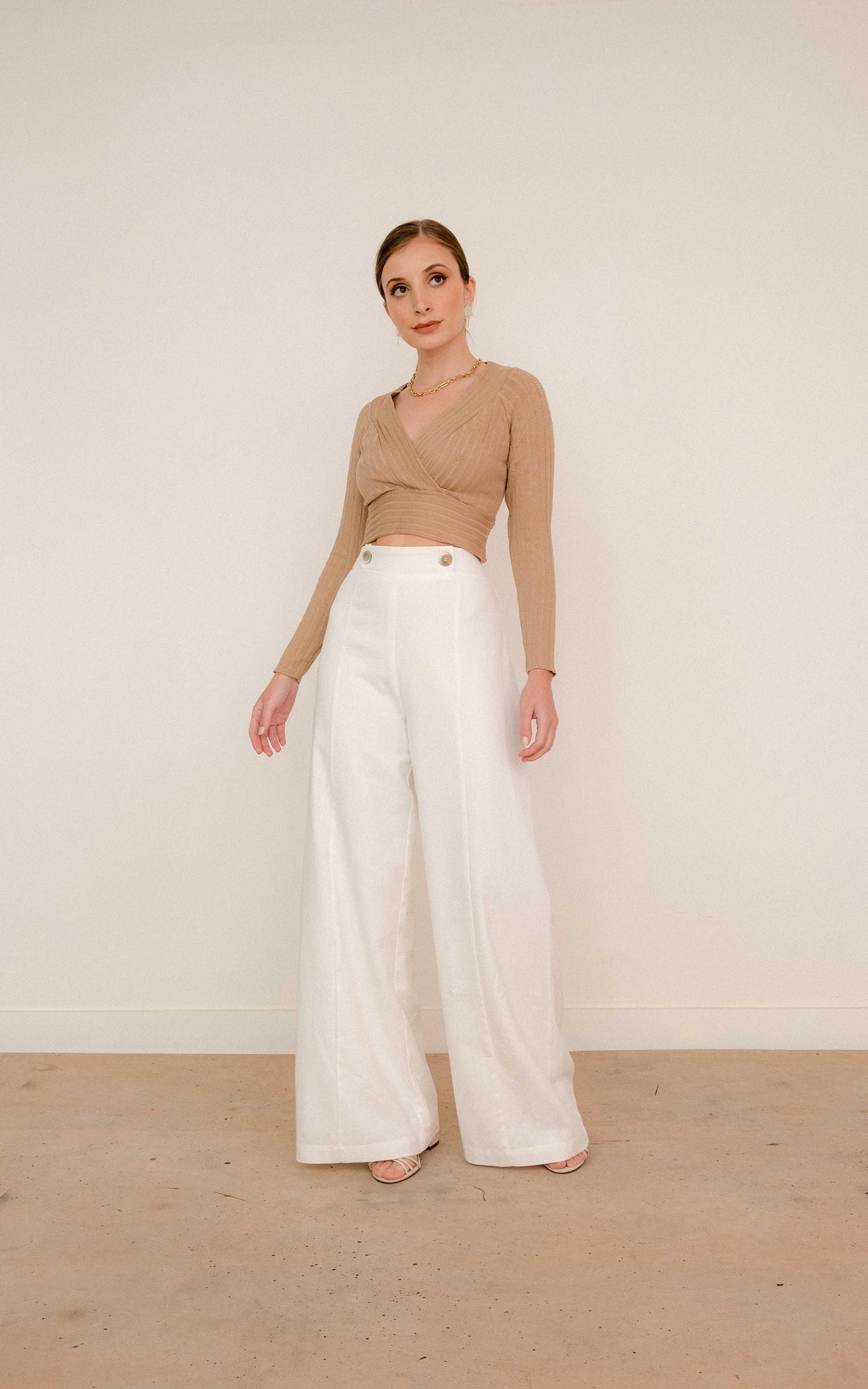 Cropped Tricot Oriental Marrom