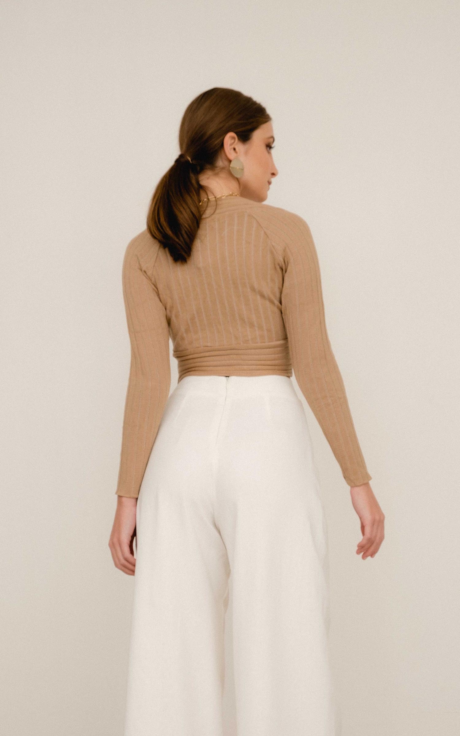 Cropped Tricot Oriental Marrom