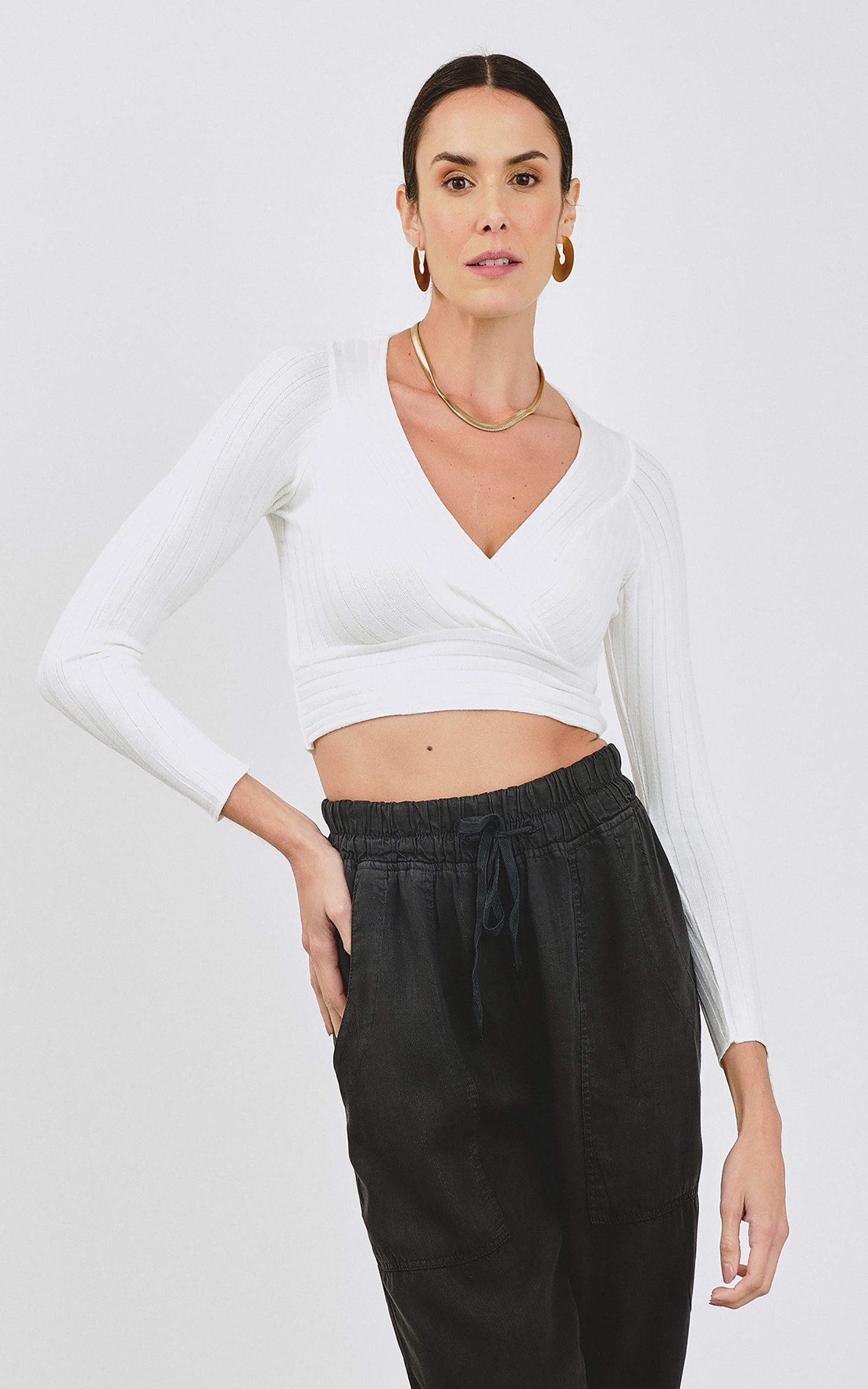 Cropped Tricot Oriental Off White