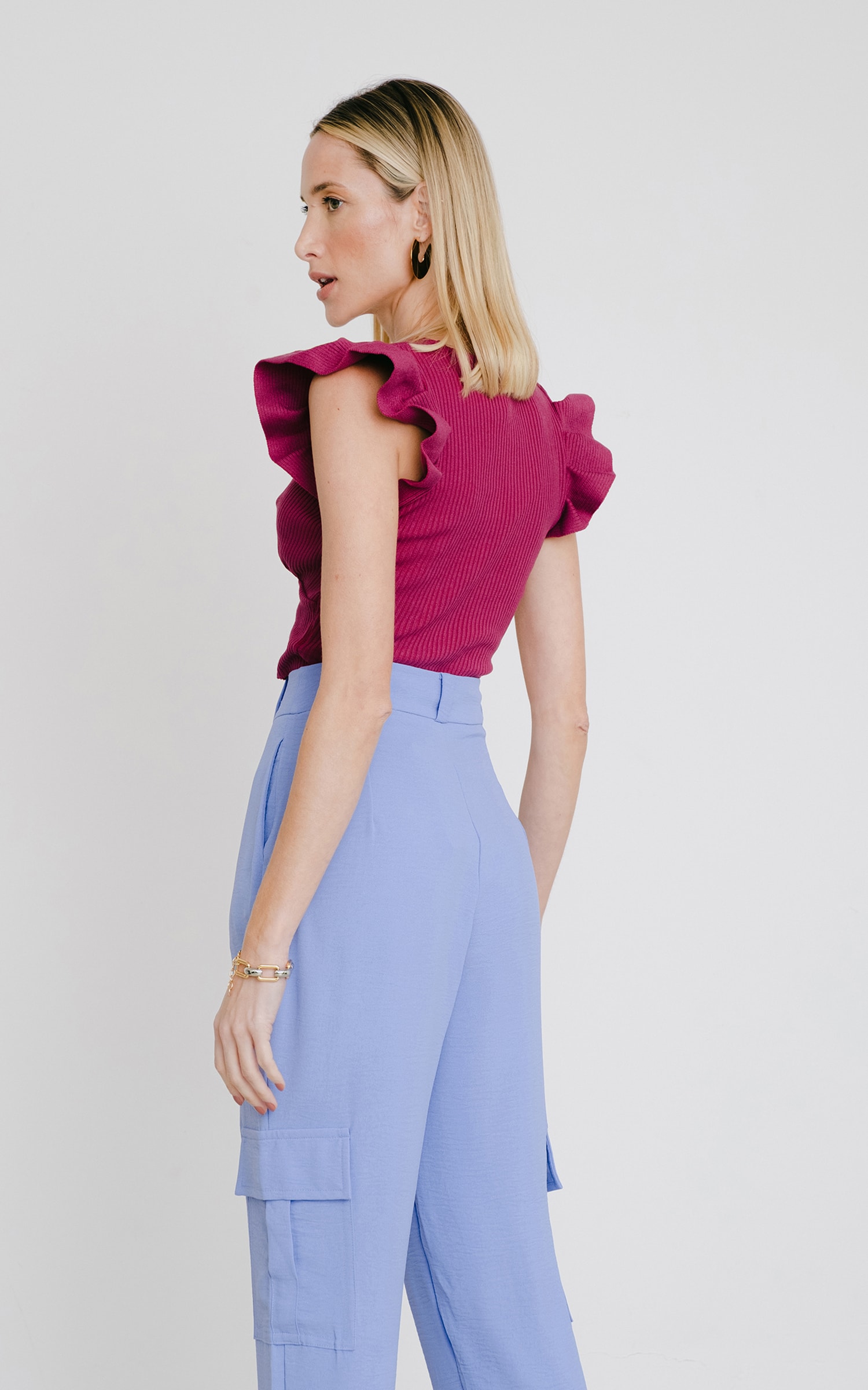 Cropped Tricot Prisma Roxo