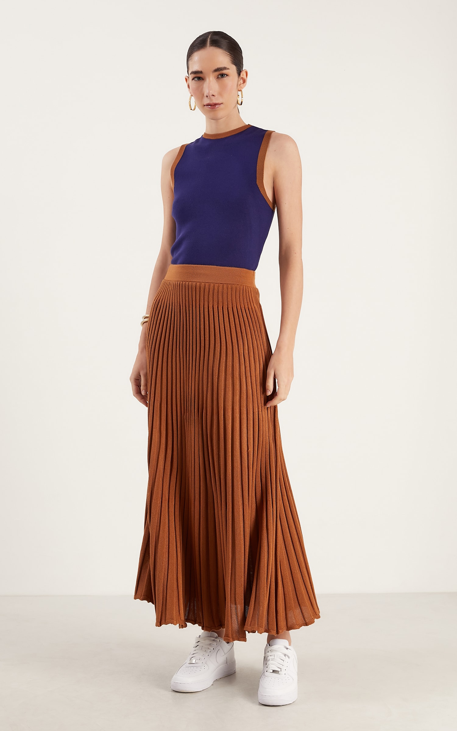 Cropped Tricot Retilínea Marinho