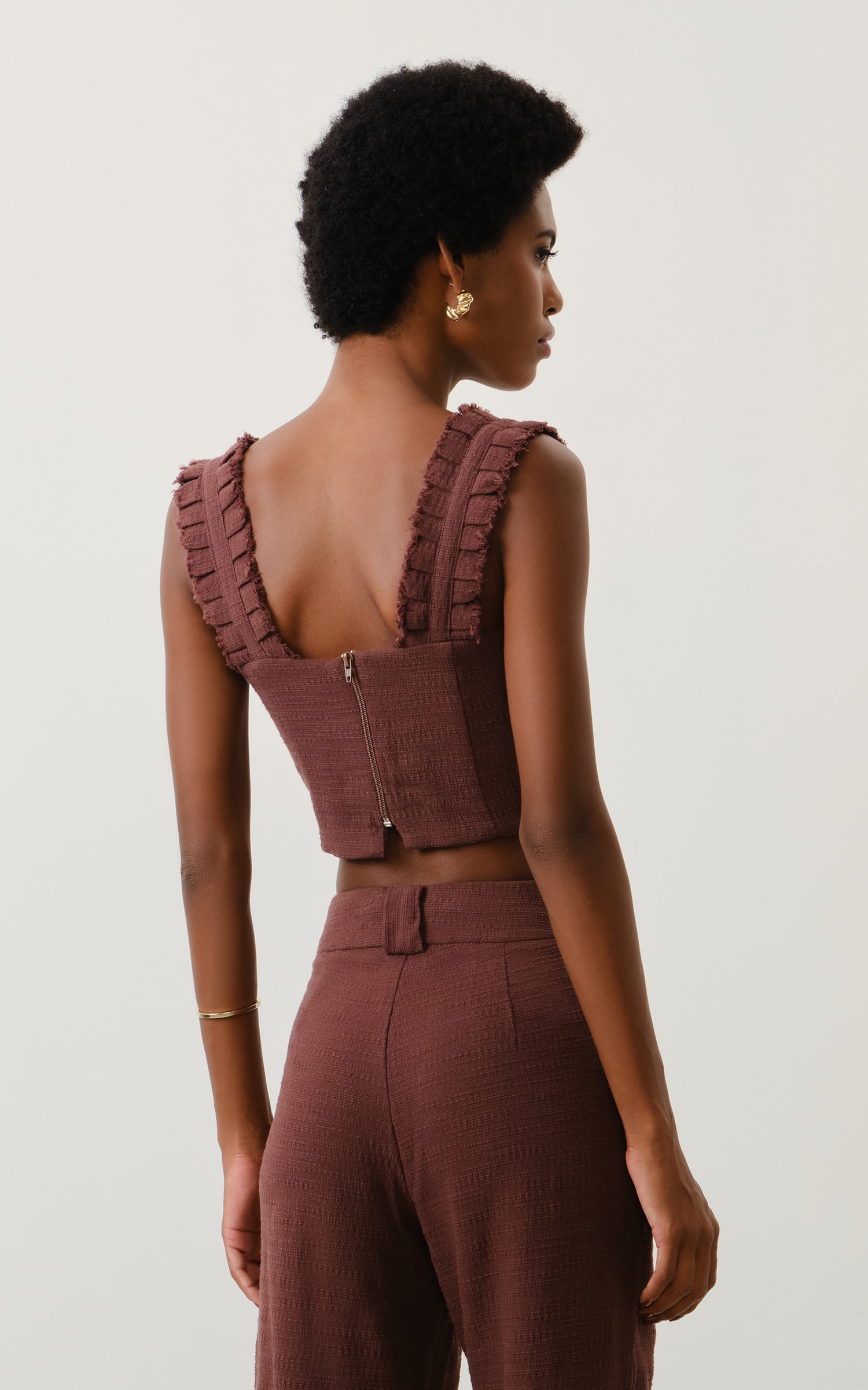 Cropped Tweed Aspen Chocolate
