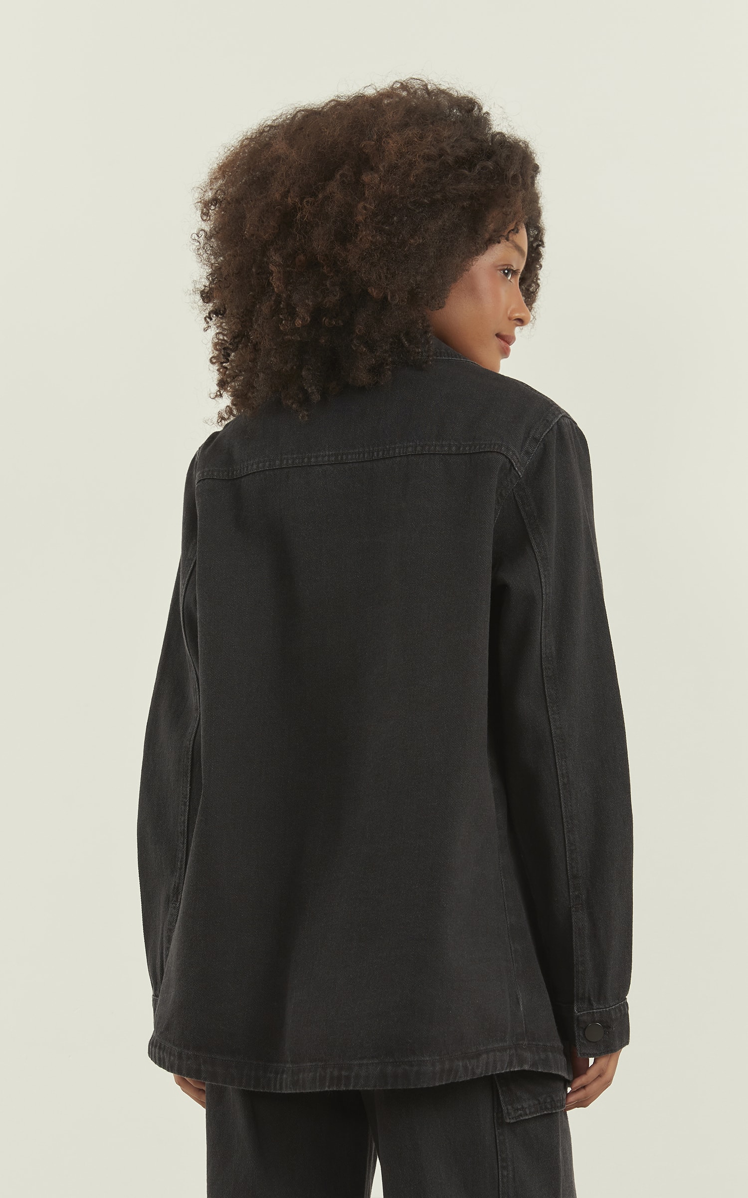 Jaqueta Bordada Jeans Black