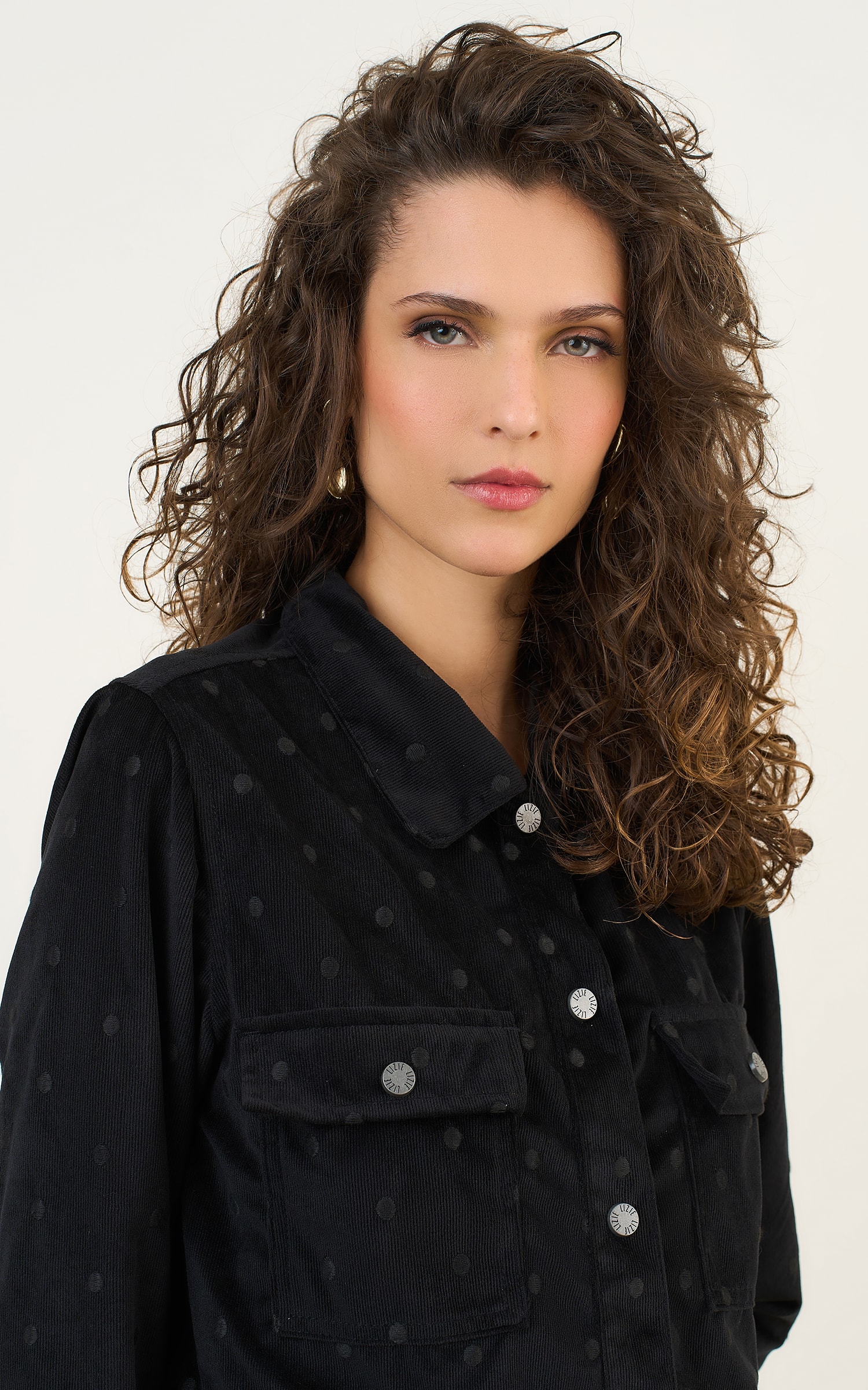 Jaqueta Cotele Bordado Preto