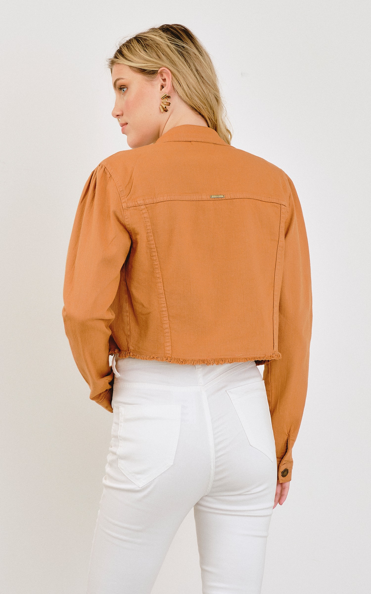 Jaqueta Cropped Caju Kaki