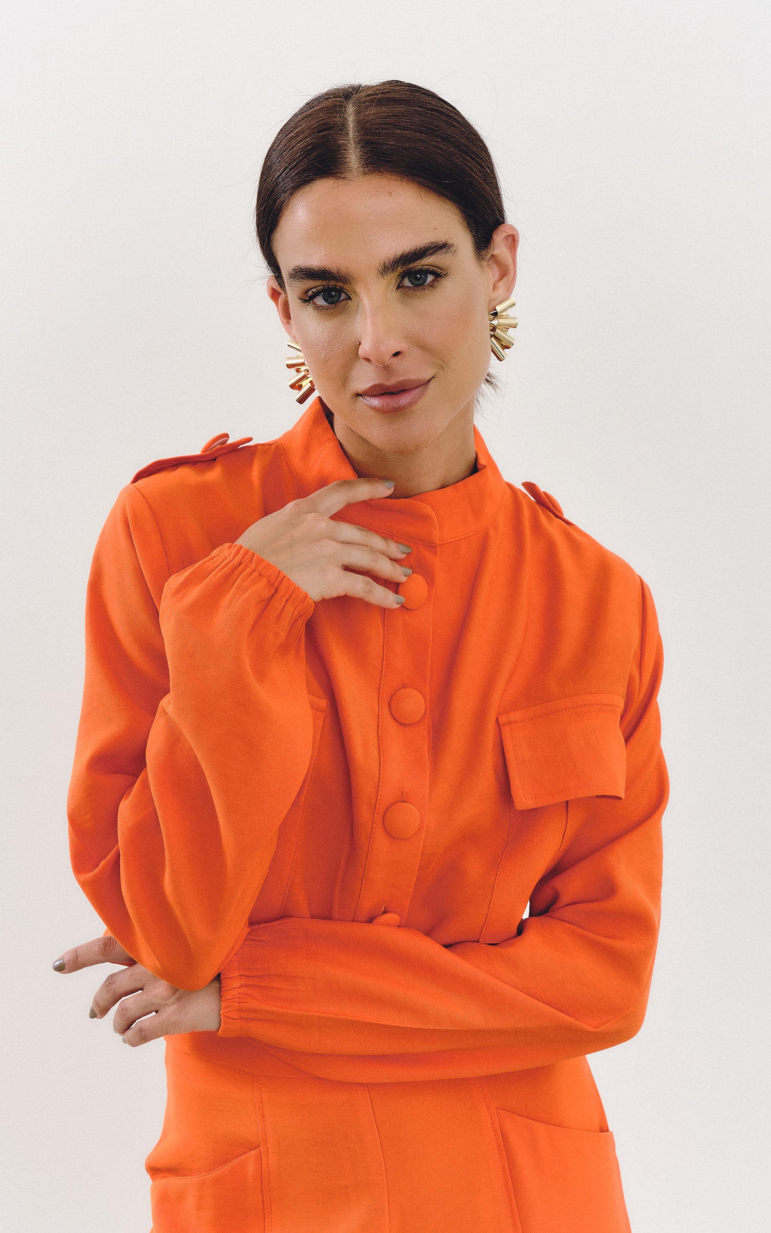 Jaqueta Cropped Self Coral