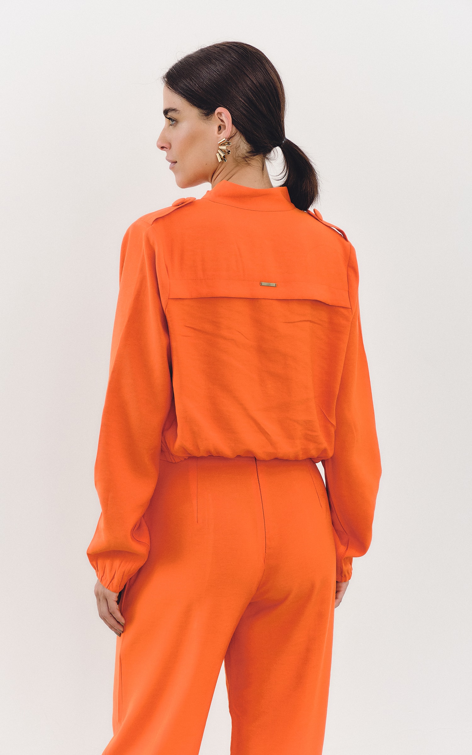 Jaqueta Cropped Self Coral