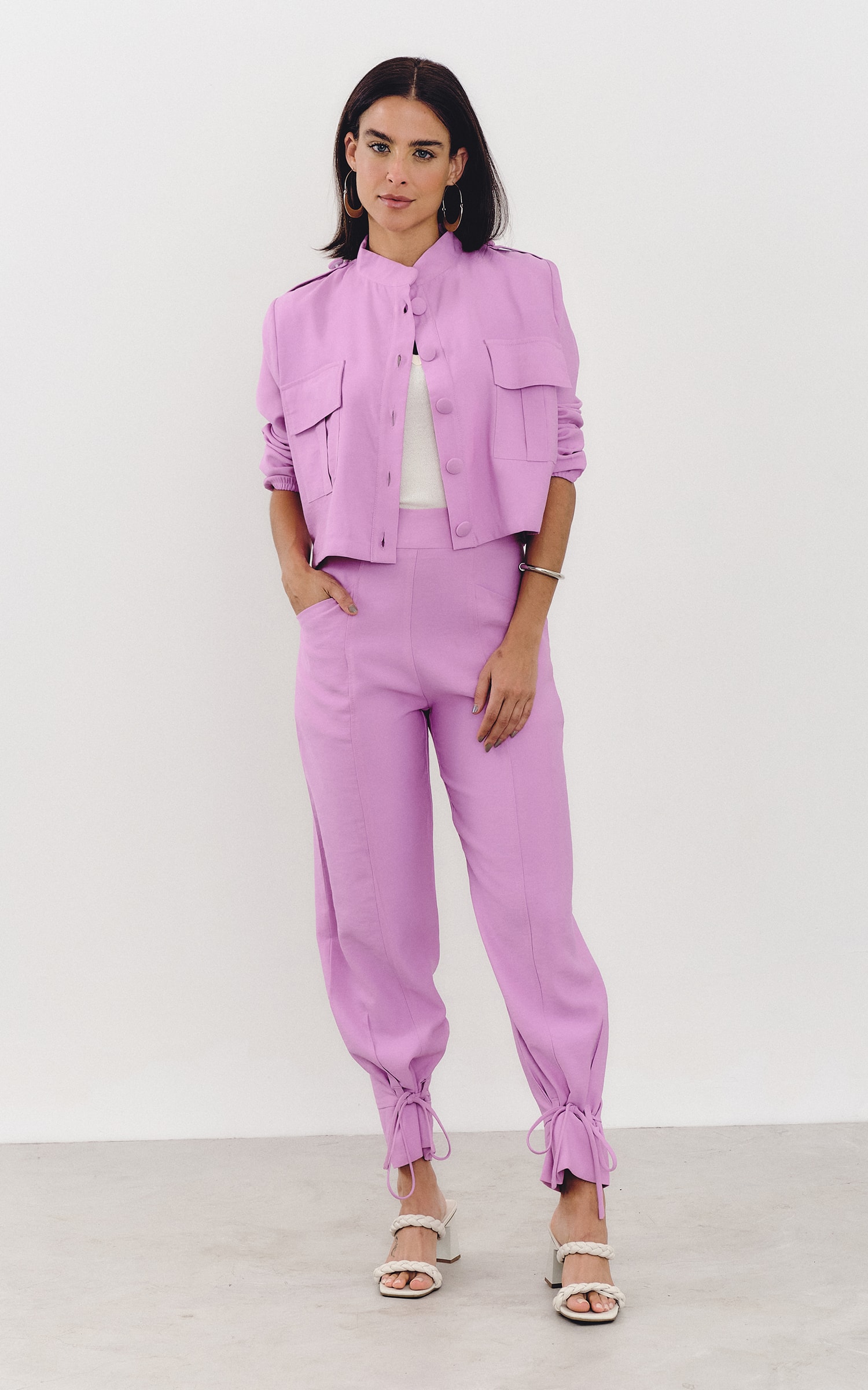 Jaqueta Cropped Self Lavanda