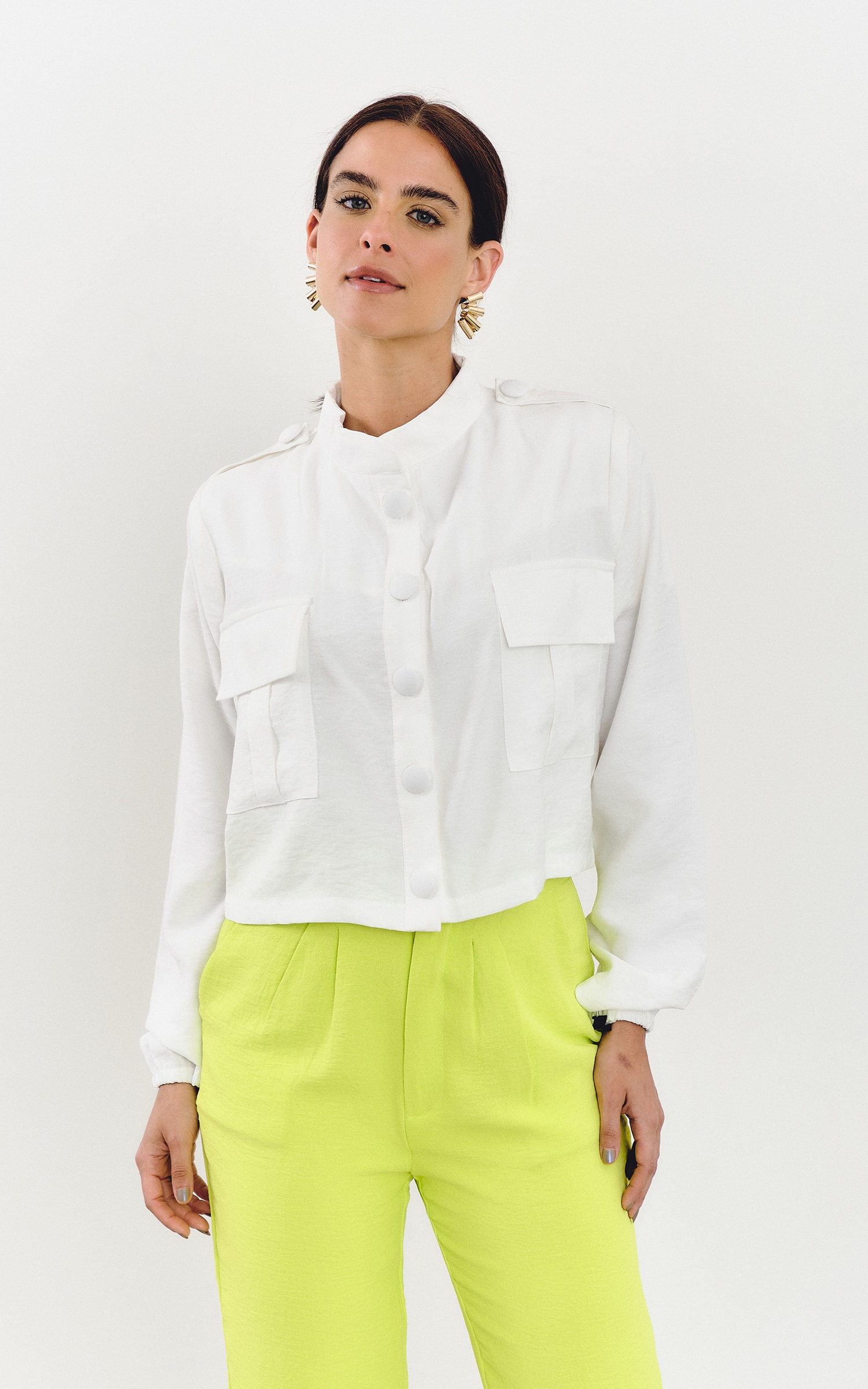 Jaqueta Cropped Self Off White