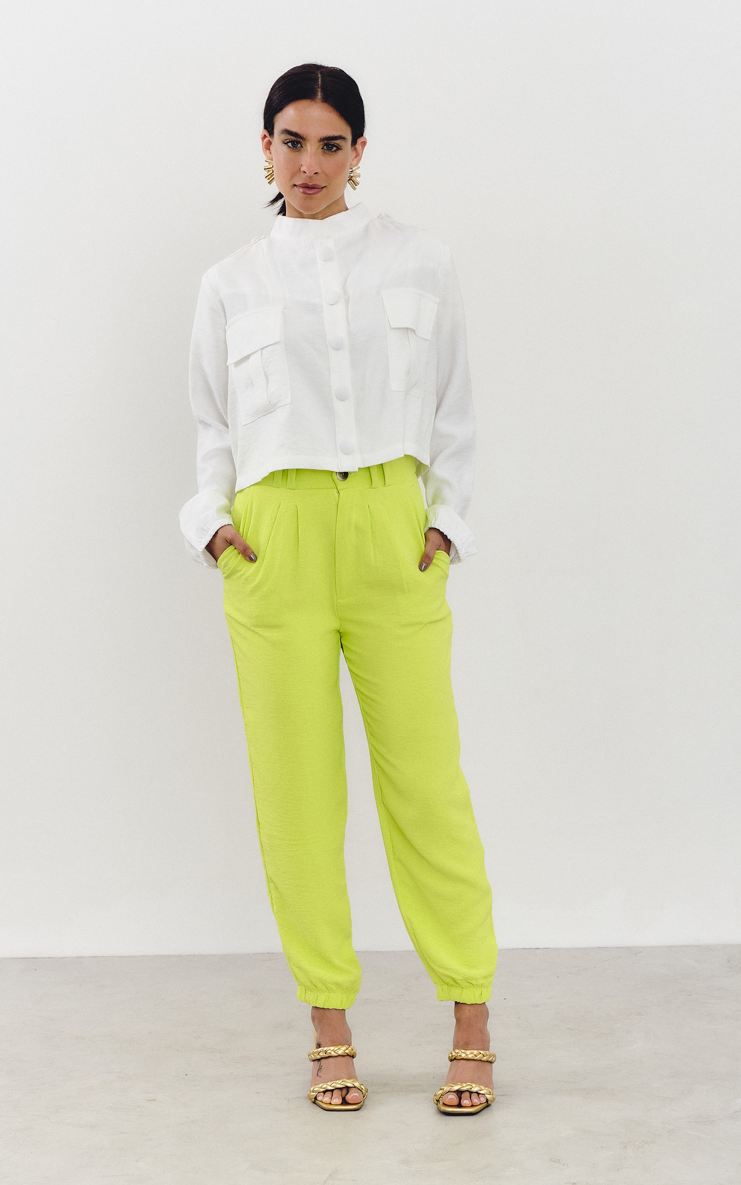 Jaqueta Cropped Self Off White