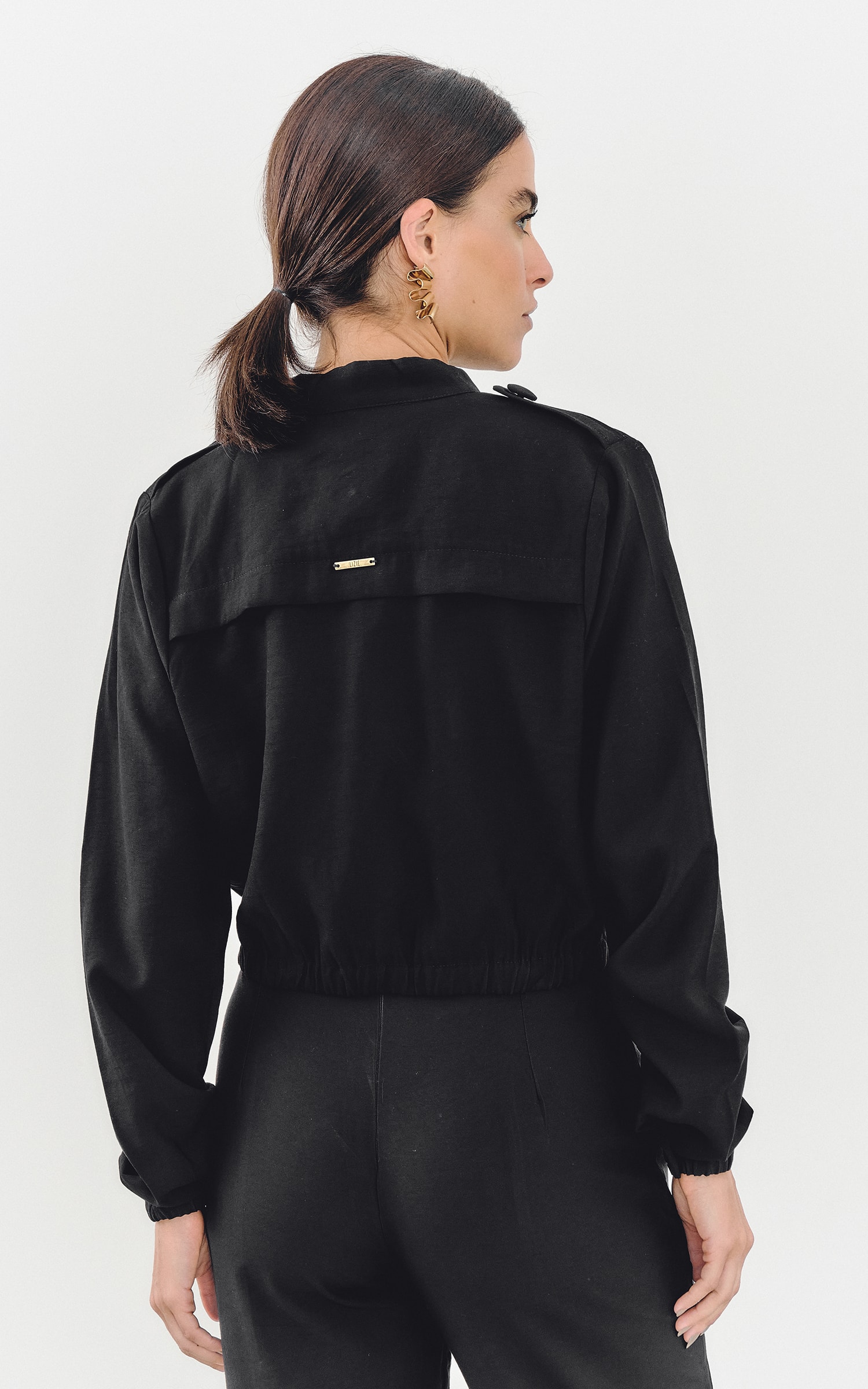 Jaqueta Cropped Self Preto