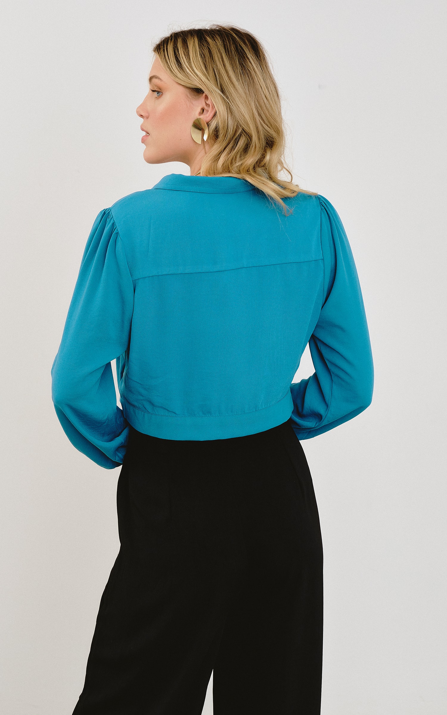 Jaqueta Cropped Urban Azul