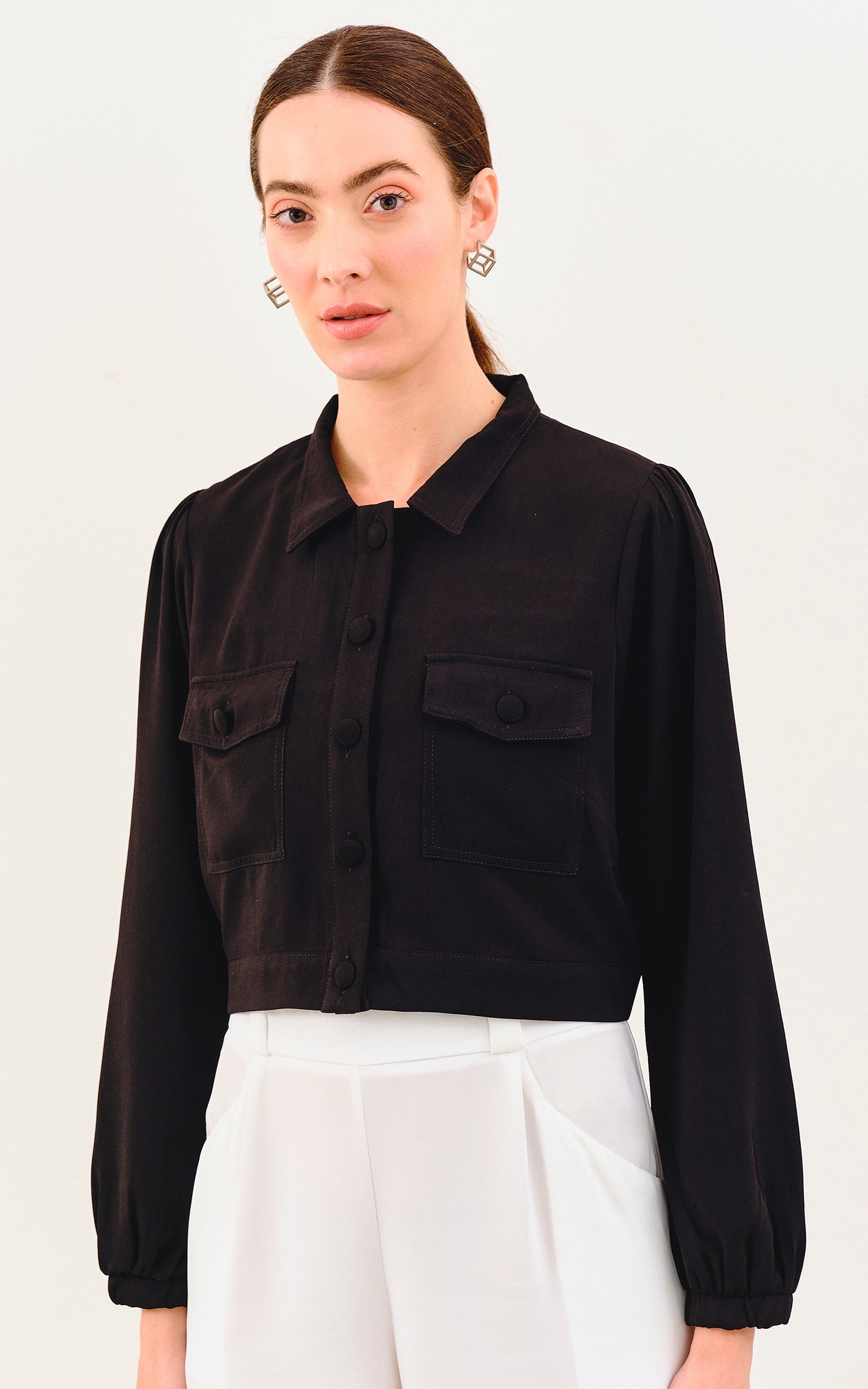 Jaqueta Cropped Urban Preto