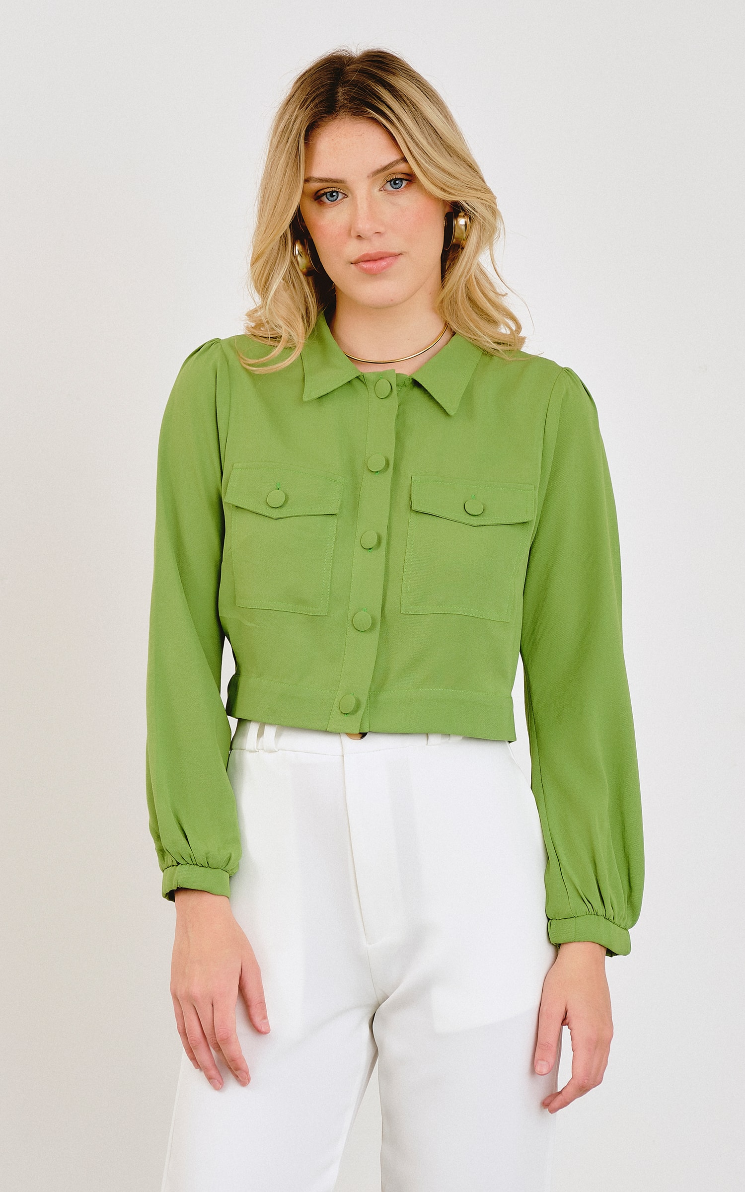 Jaqueta Cropped Urban Verde