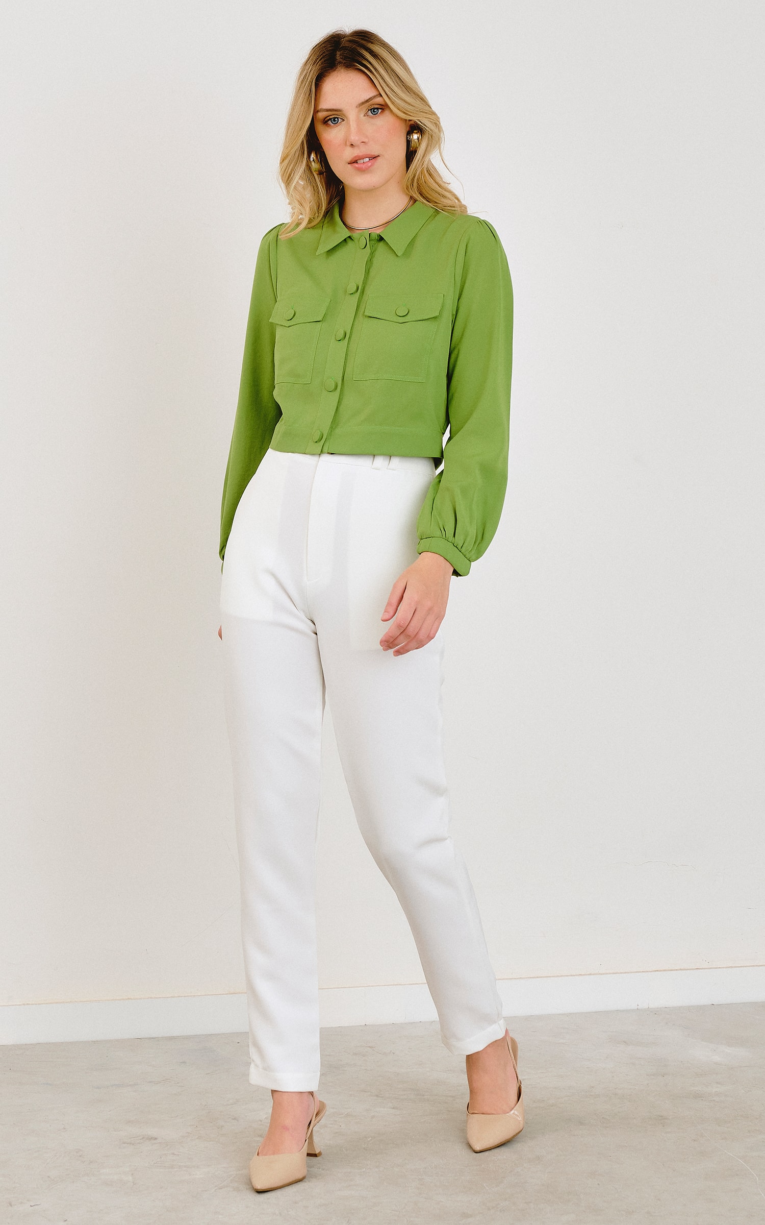 Jaqueta Cropped Urban Verde
