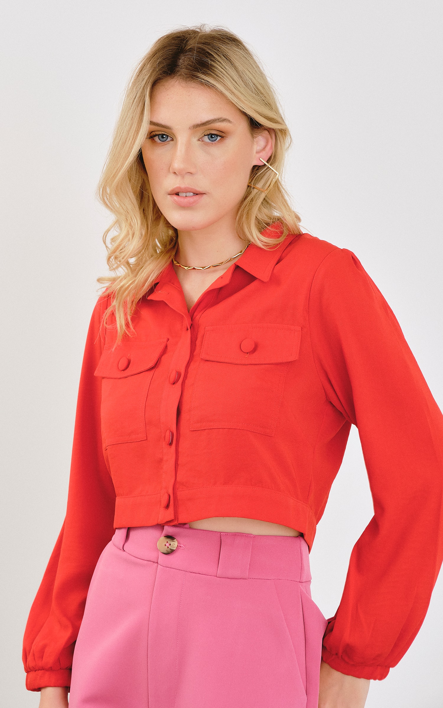 Jaqueta Cropped Urban Vermelho