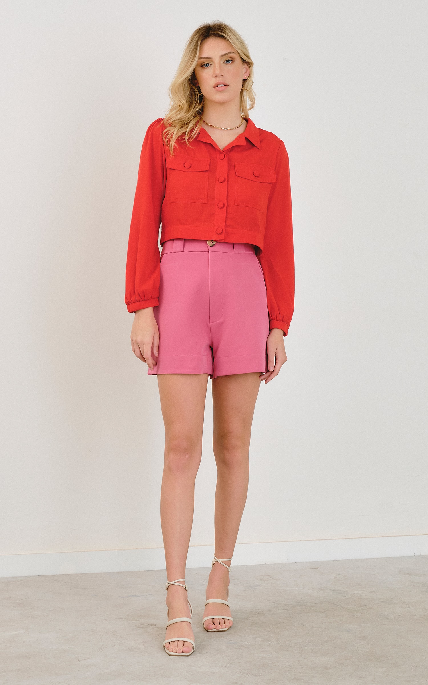 Jaqueta Cropped Urban Vermelho