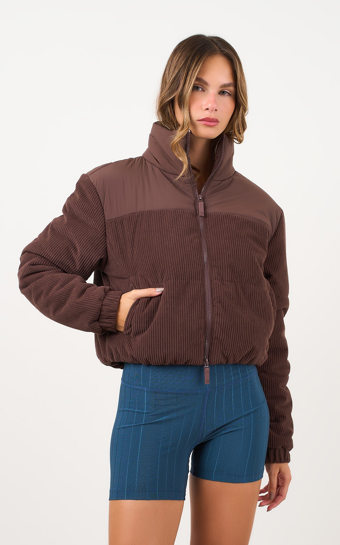 Jaqueta Fila Puffer Marrom