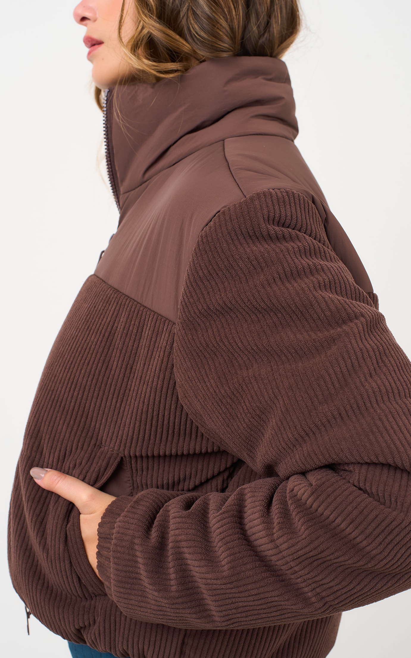 Jaqueta Fila Puffer Marrom
