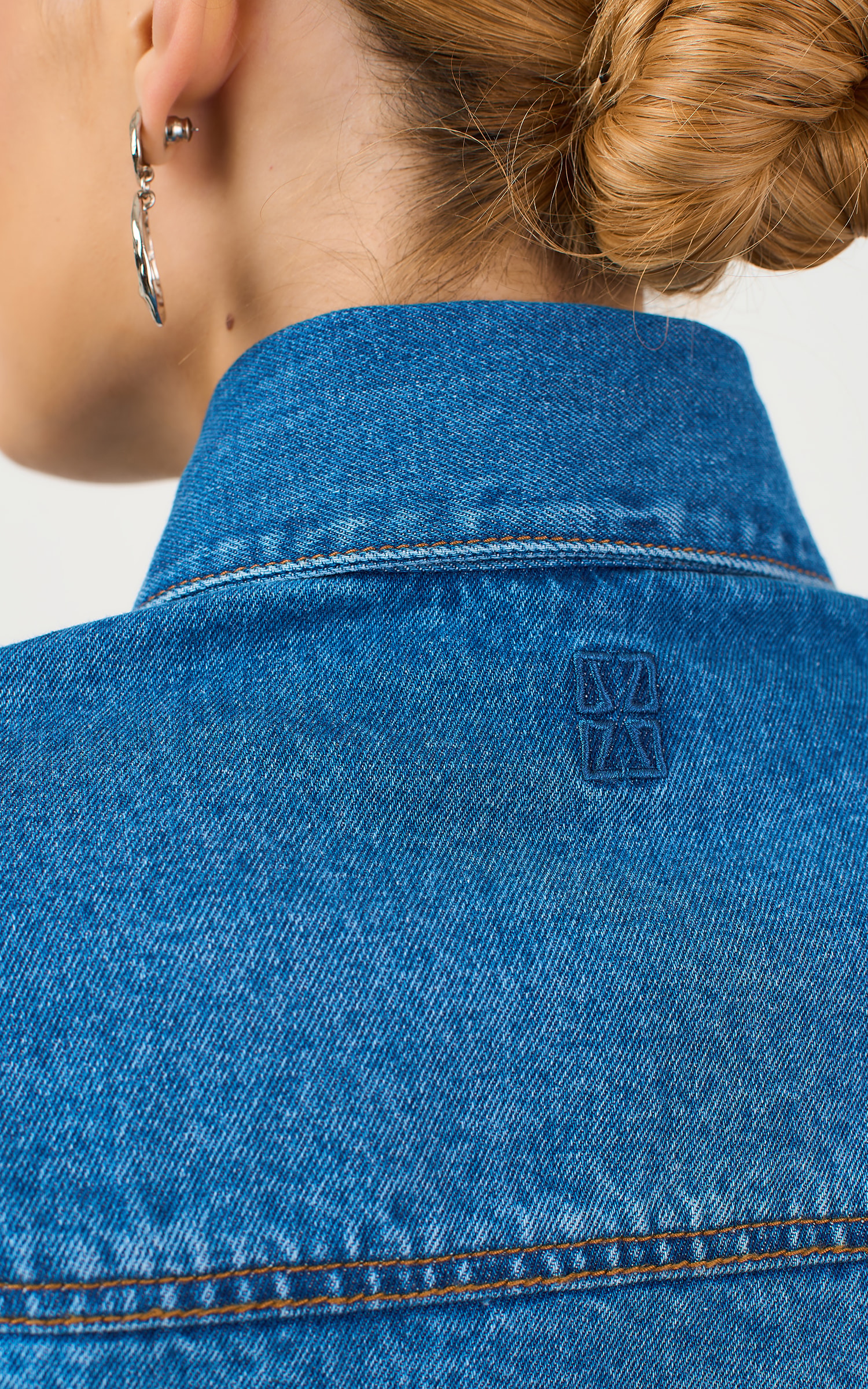 Jaqueta Jeans Cropped Jeans Medio