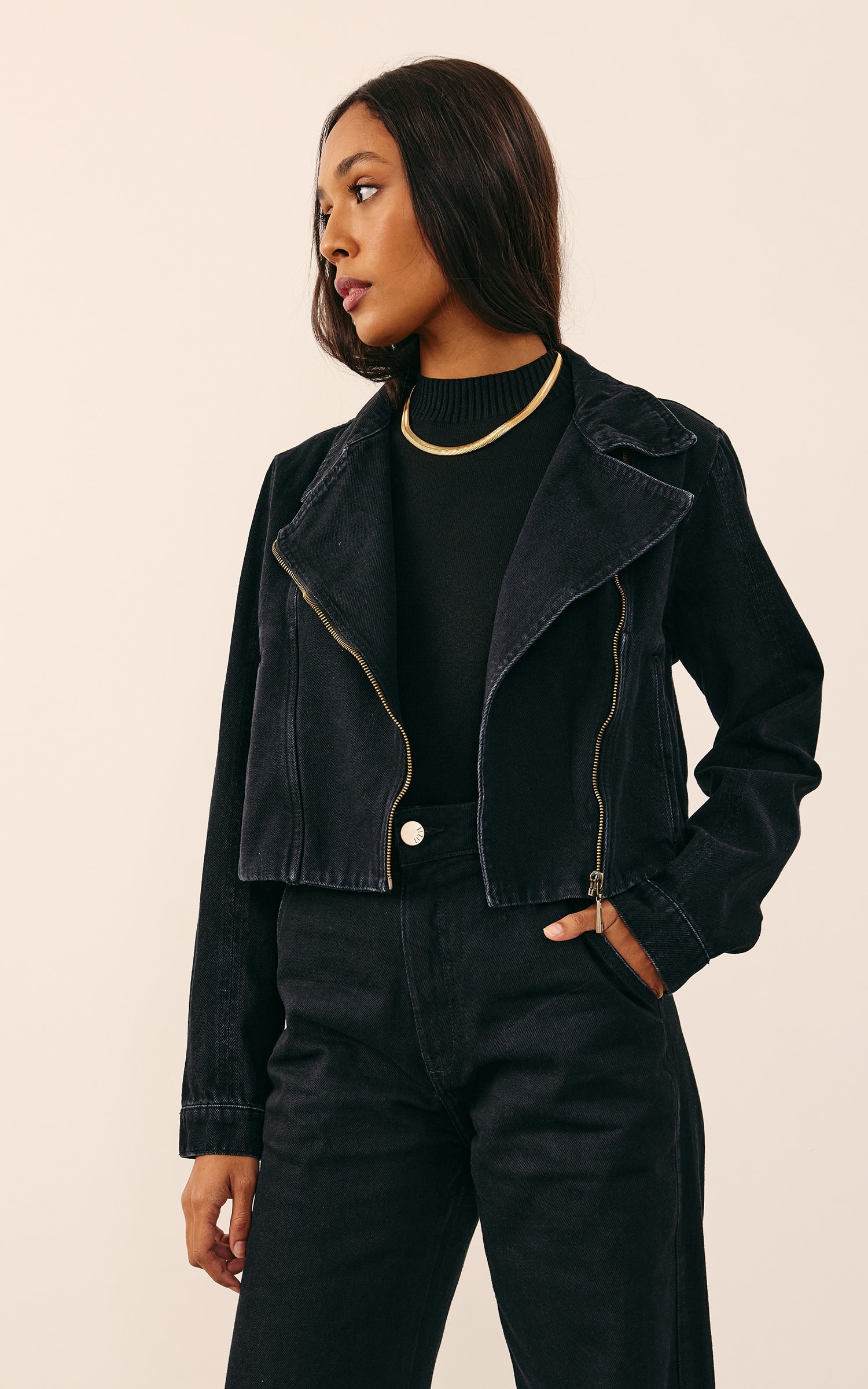 Jaqueta Jeans Perfecto Preto