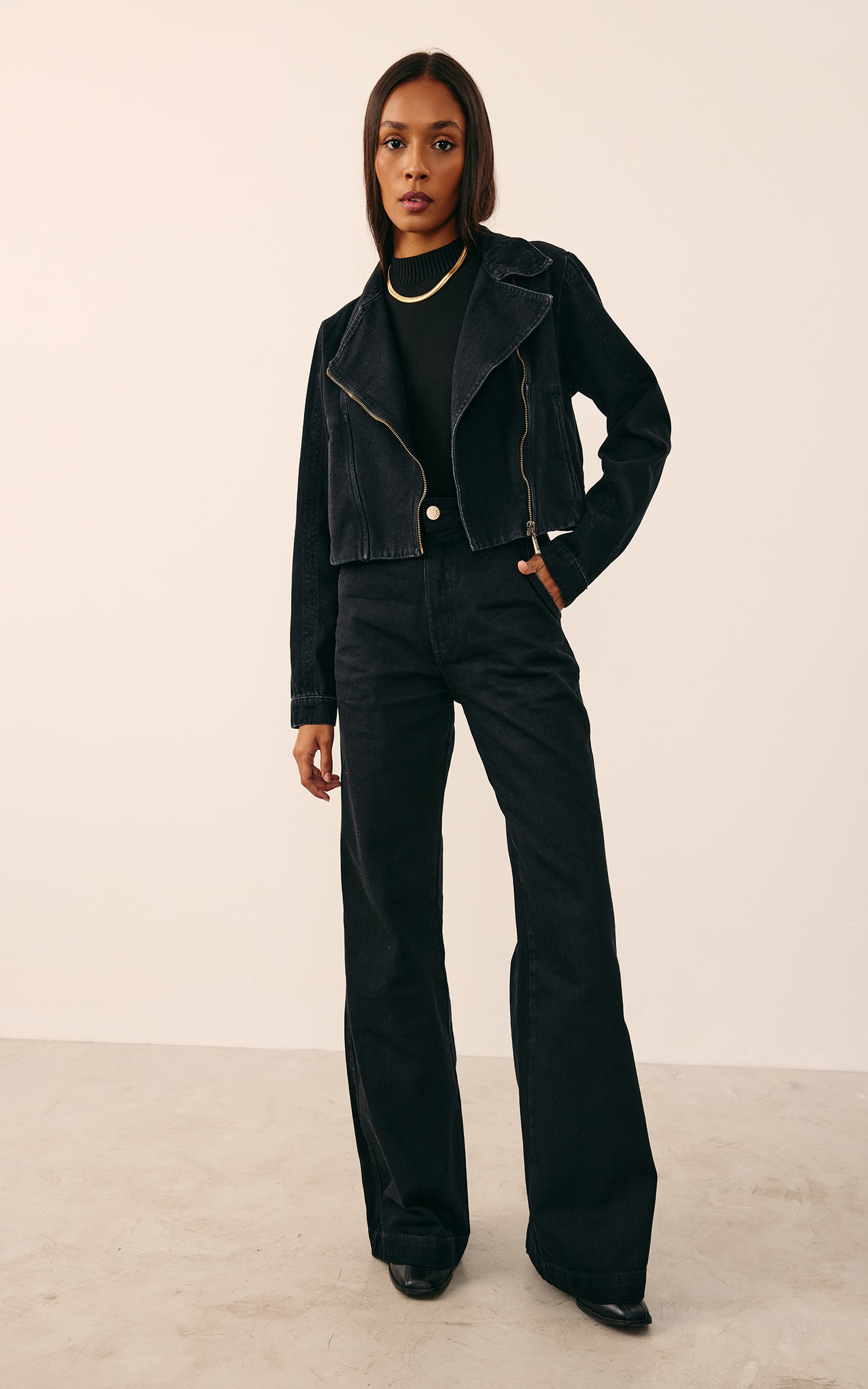 Jaqueta Jeans Perfecto Preto