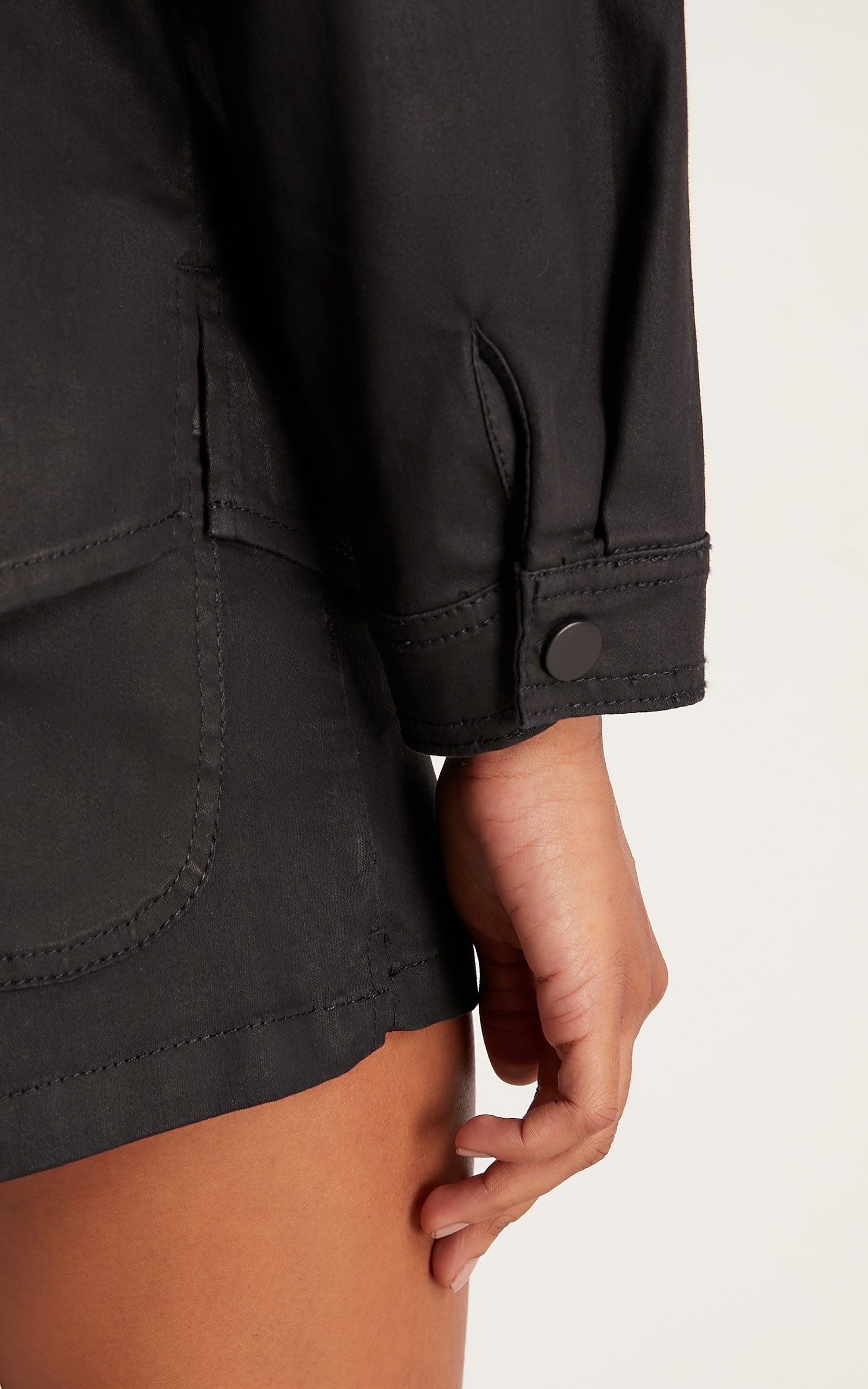 Jaqueta Jeans Resinado Preto