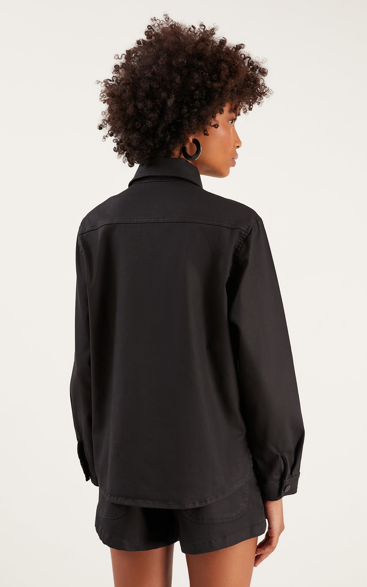 Jaqueta Jeans Resinado Preto