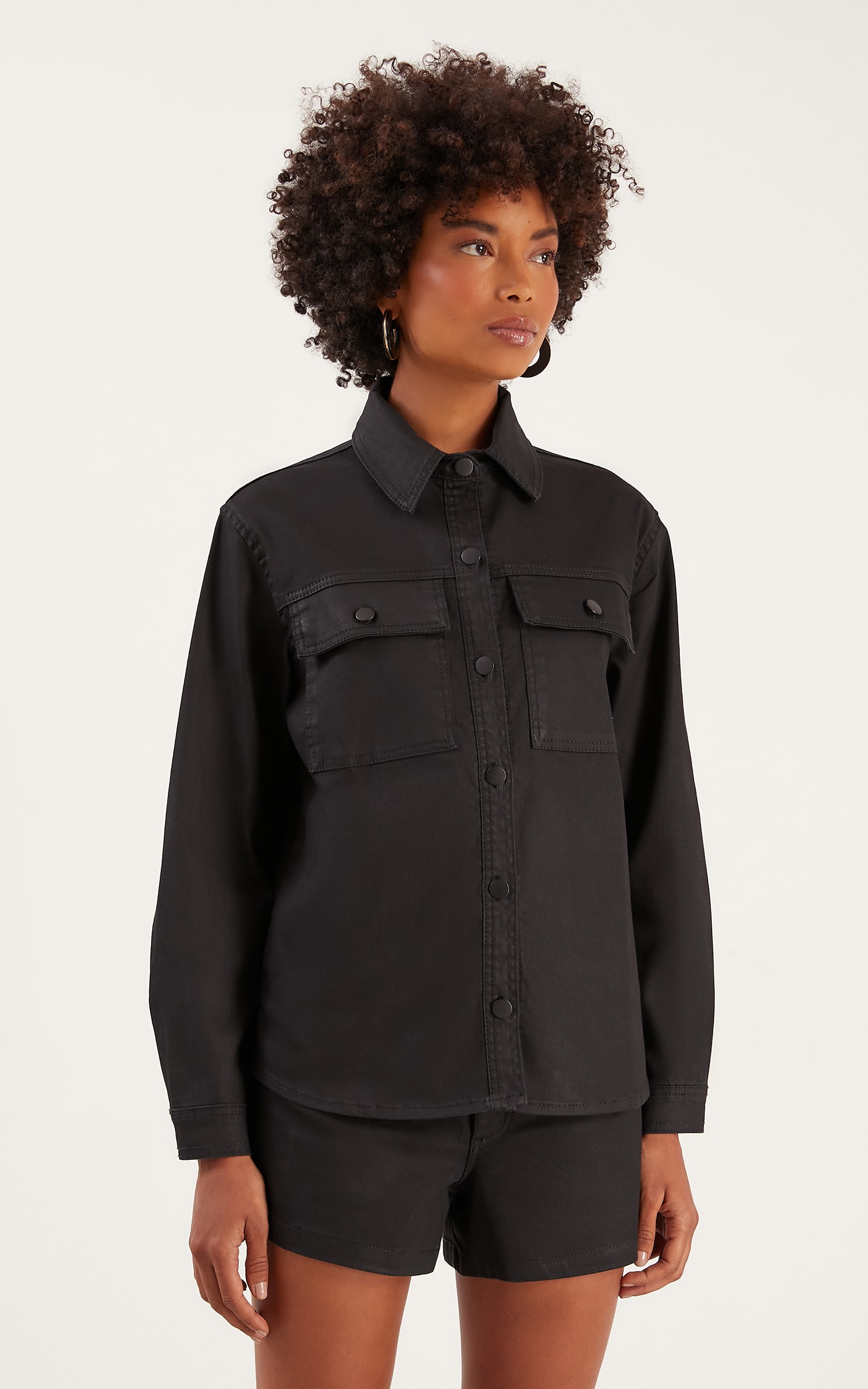 Jaqueta Jeans Resinado Preto