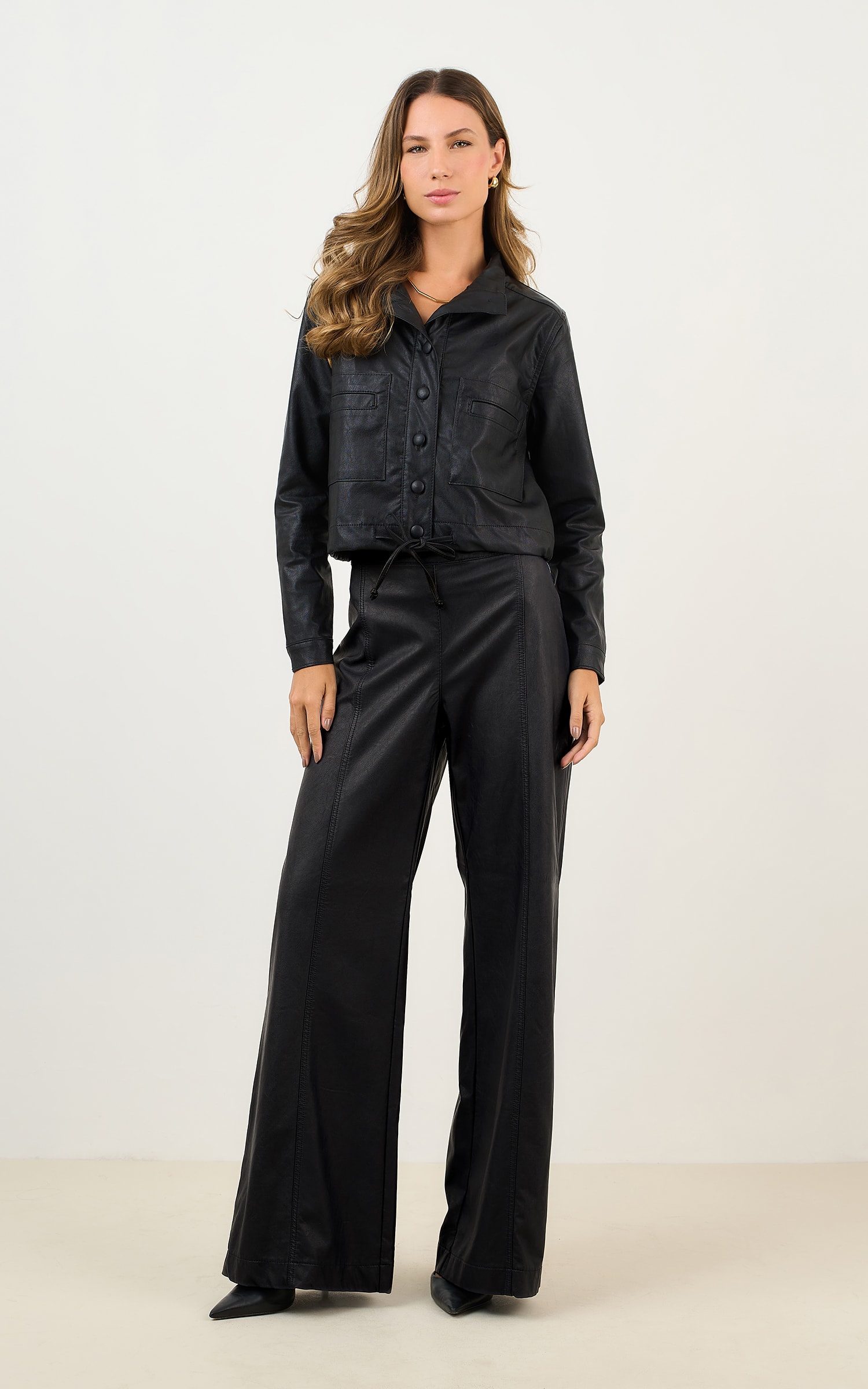 Jaqueta Like Leather Bomber Preto