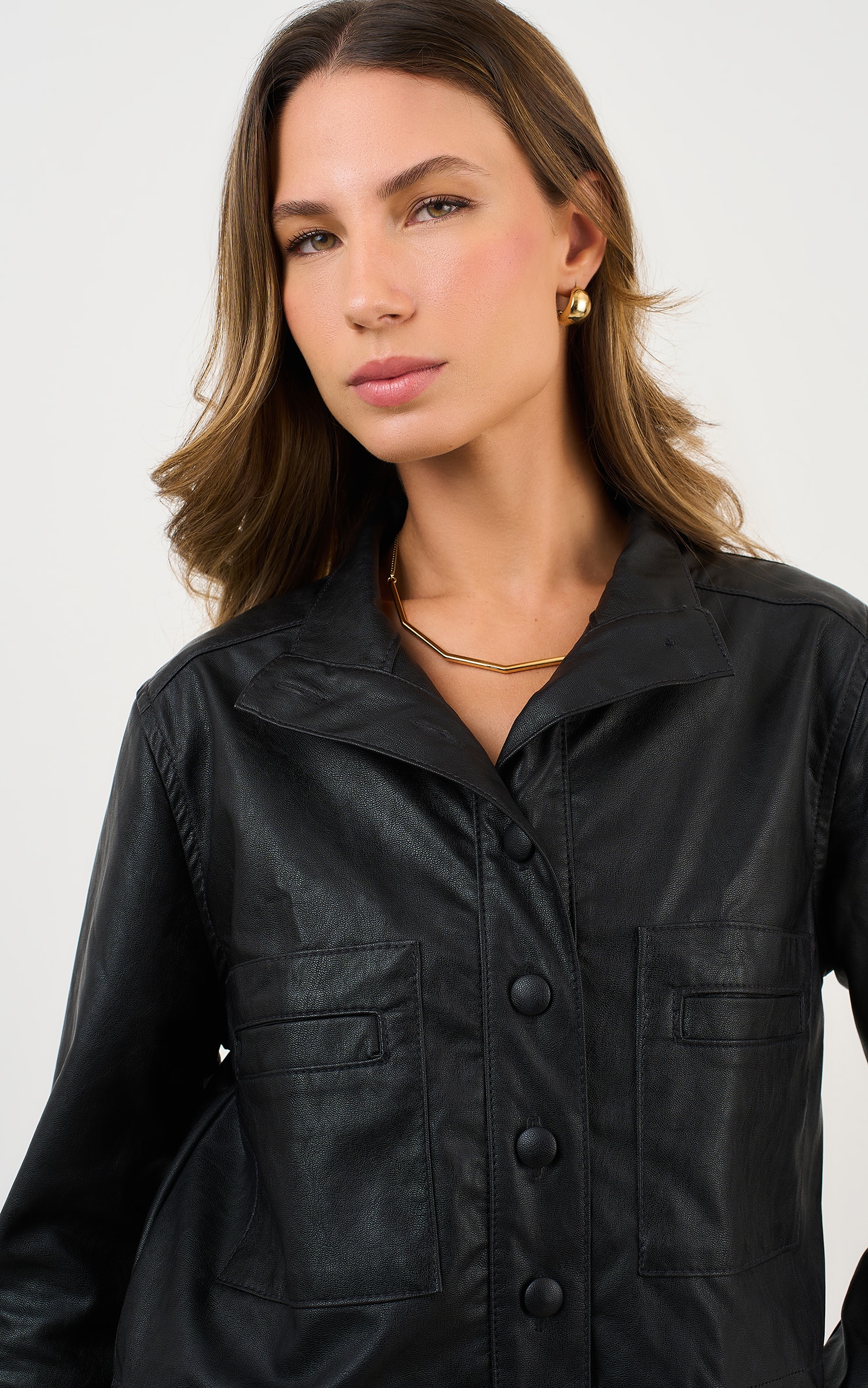 Jaqueta Like Leather Bomber Preto