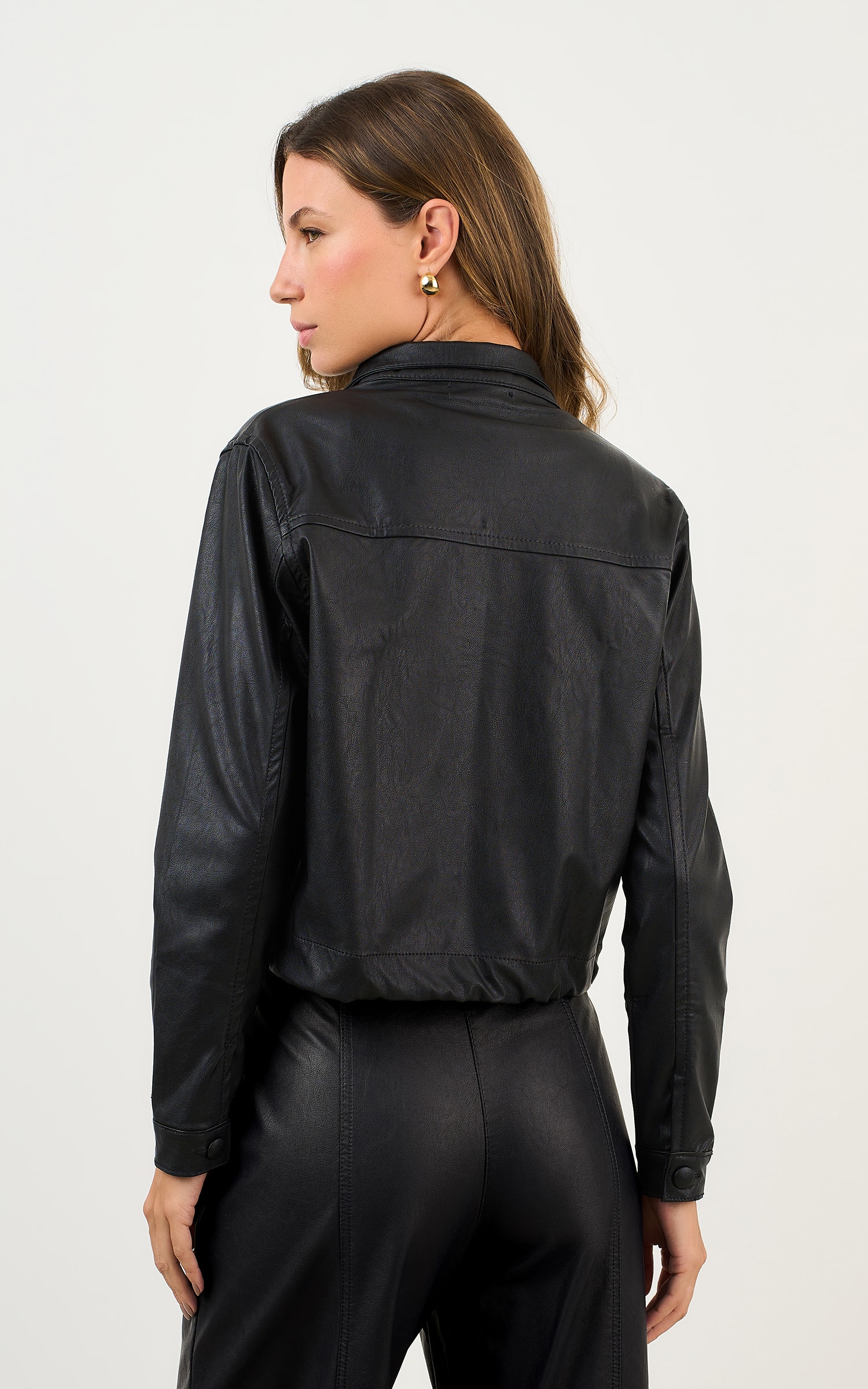 Jaqueta Like Leather Bomber Preto