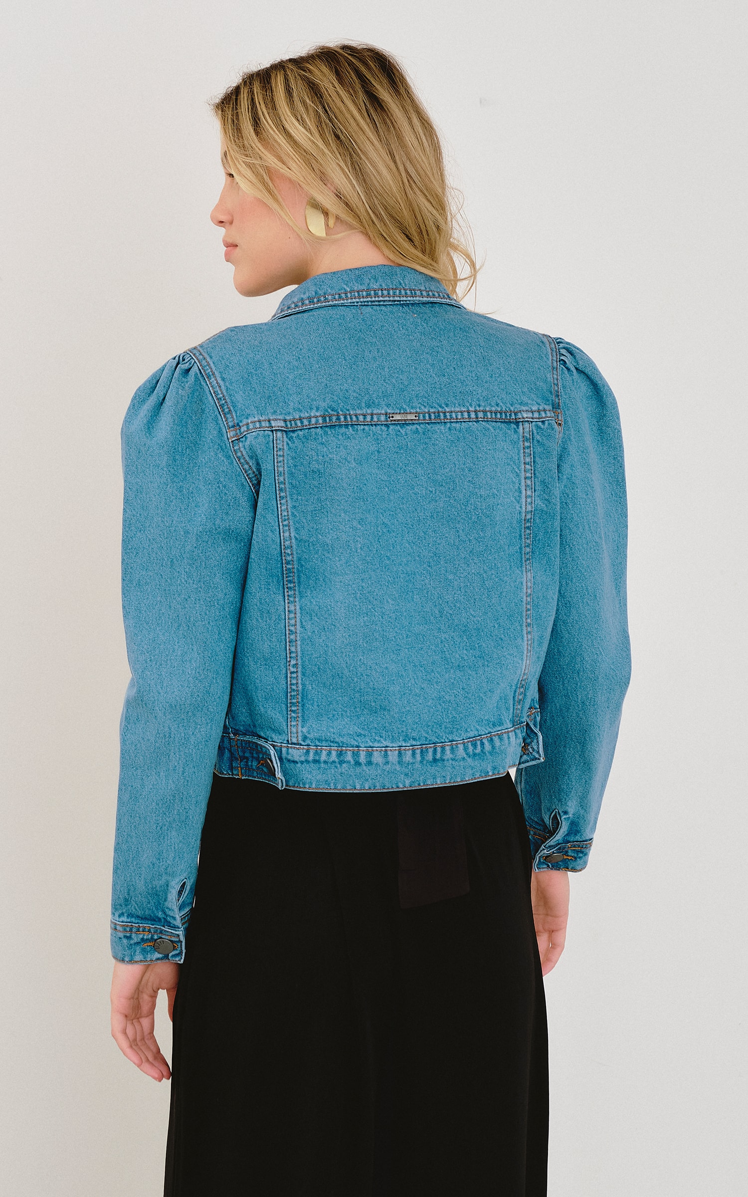 Jaqueta Manga Bufante Jeans