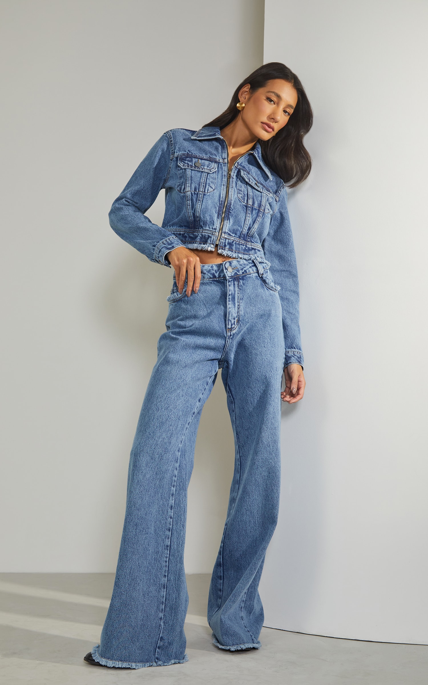 Jaqueta Puídos Jeans